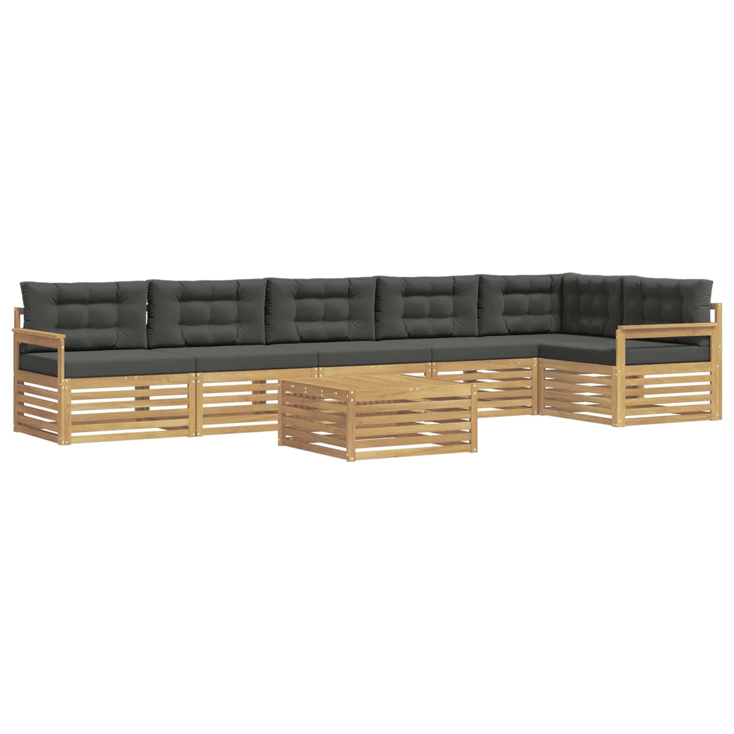 vidaXL Σειρά Καναπέ Εξωτερικού με μαξιλάρι 7 pcs Άσπρο και Ανθρακί