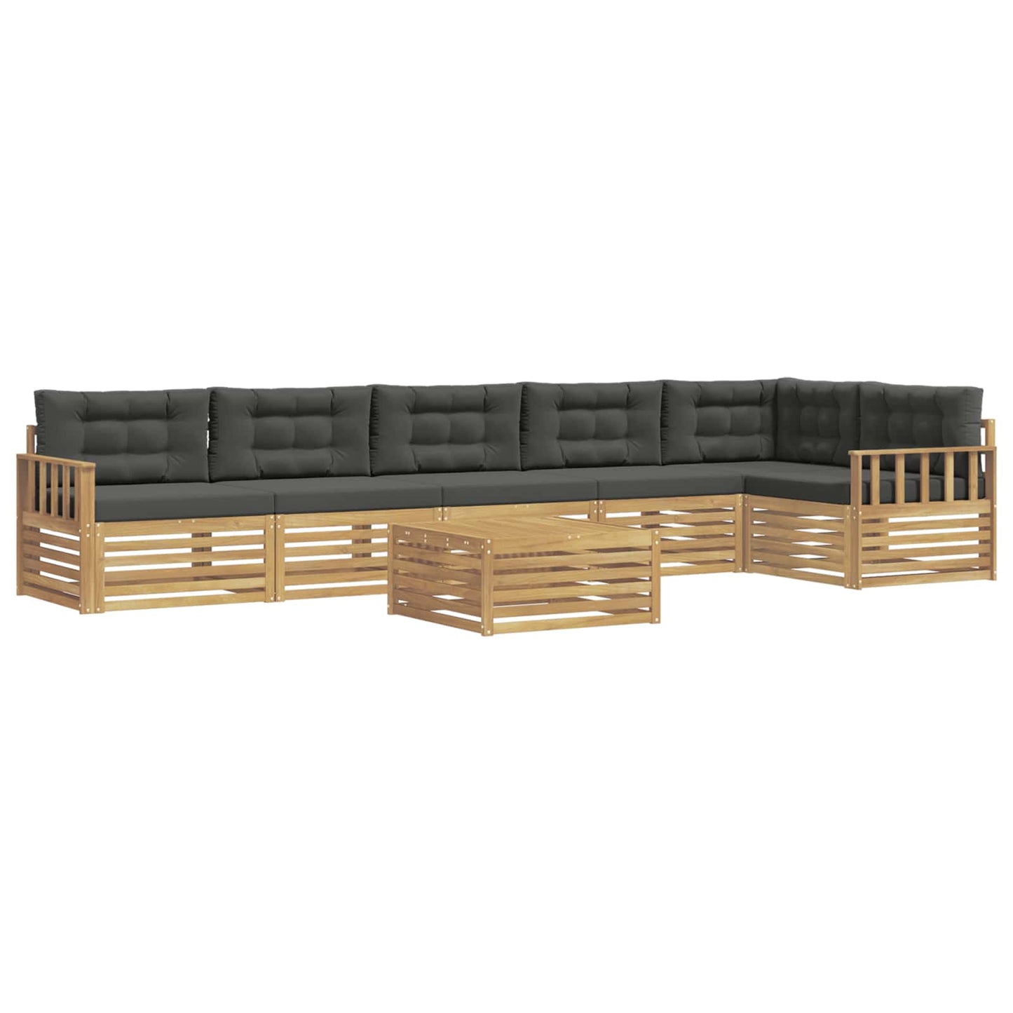 vidaXL Σειρά Καναπέ Εξωτερικού με μαξιλάρι 7 pcs Άσπρο και Ανθρακί