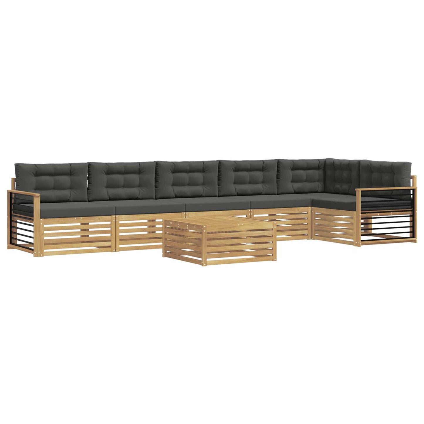 vidaXL Σειρά Καναπέ Εξωτερικού με μαξιλάρι 7 pcs Άσπρο και Ανθρακί