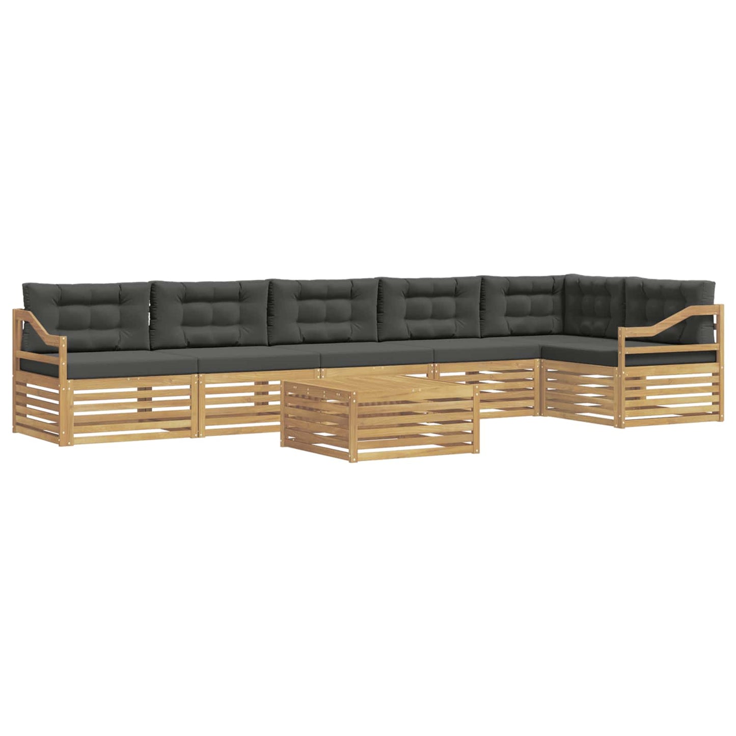 vidaXL Σειρά Καναπέ Εξωτερικού 7 pcs Άσπρο και Ανθρακί Πολυεστέρας