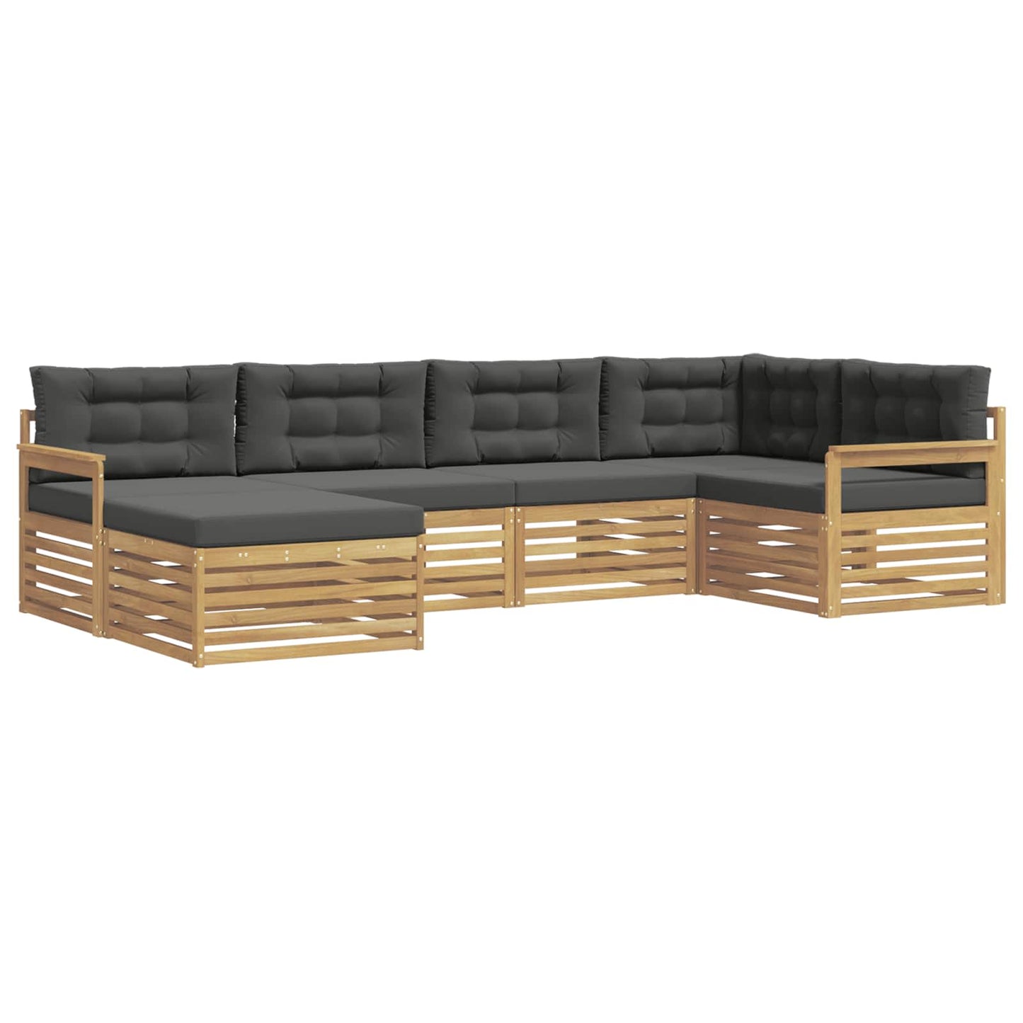 vidaXL Σειρά Καναπέ Εξωτερικού 6 pcs Άσπρο και Ανθρακί Πολυεστέρας