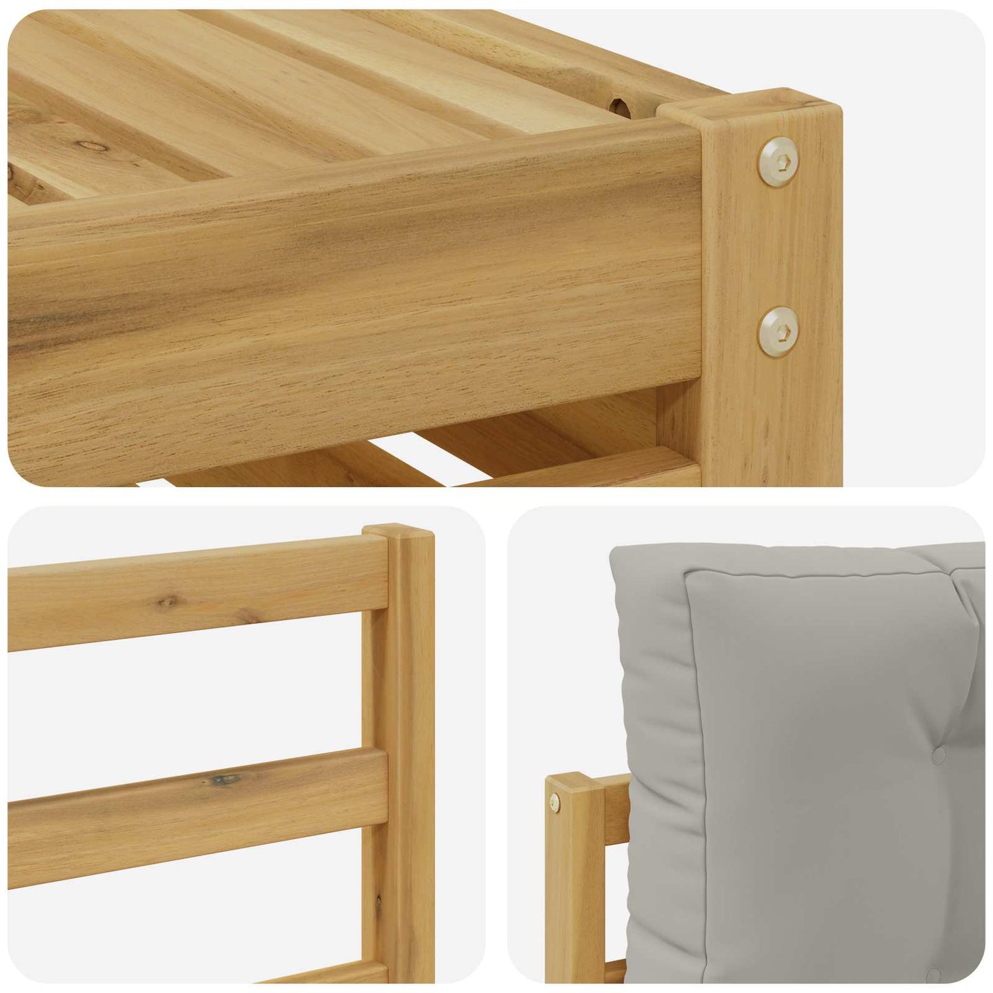 vidaXL Σειρά Καναπέ Εξωτερικού 7 pcs Λευκό και Ανοιχτό Γκρι