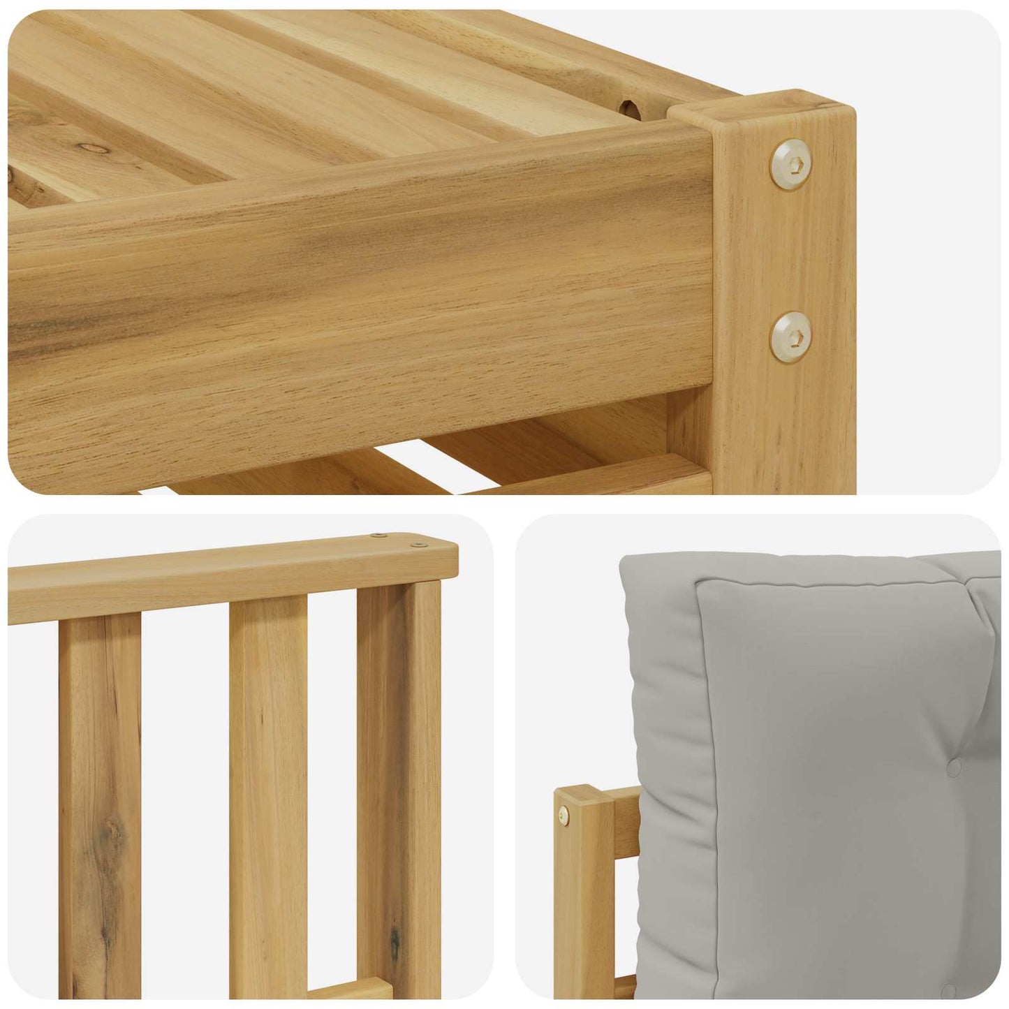vidaXL Σειρά Καναπέ Εξωτερικού 7 pcs Λευκό και Ανοιχτό Γκρι