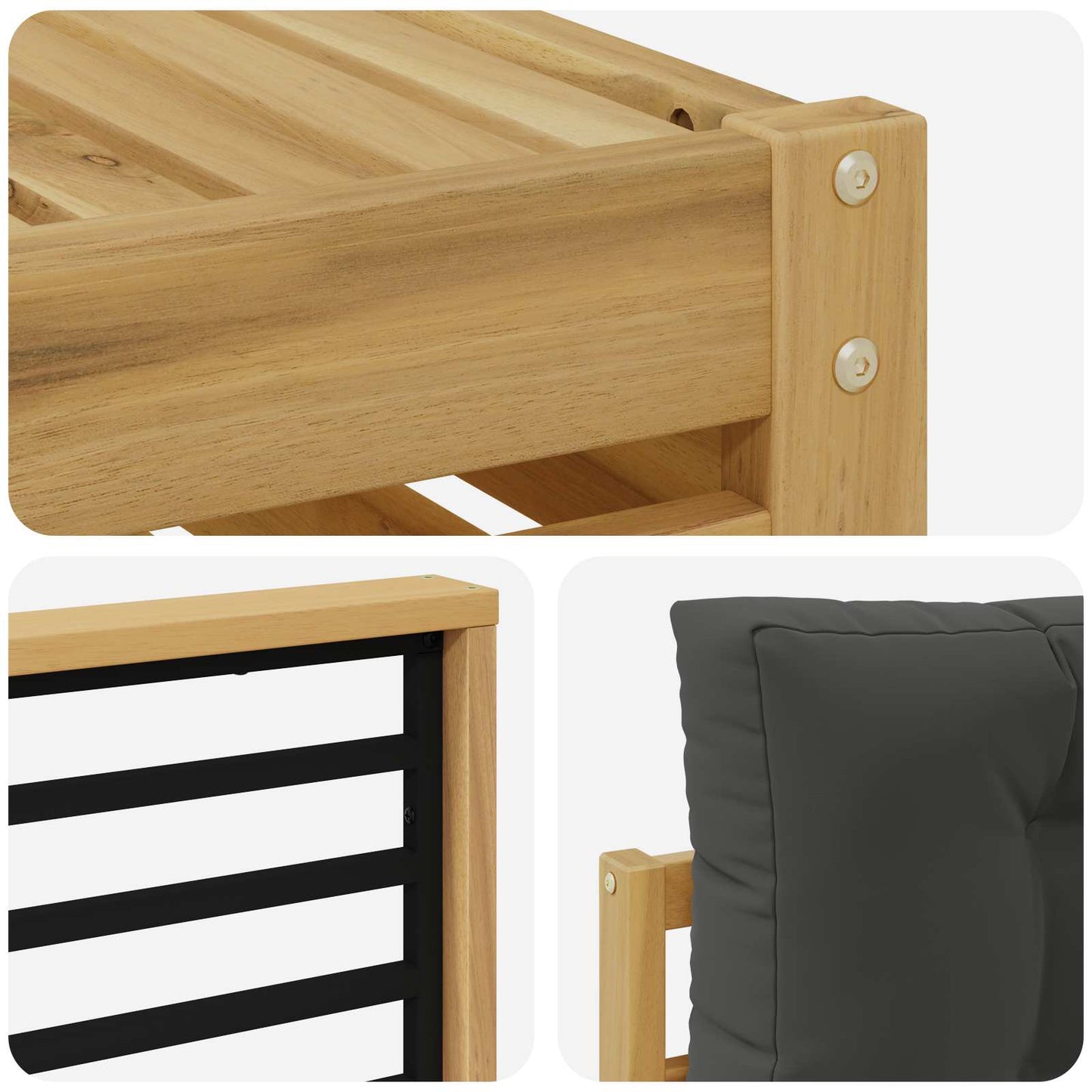 vidaXL Σειρά Καναπέ Εξωτερικού με μαξιλάρι 7 pcs Άσπρο και Ανθρακί