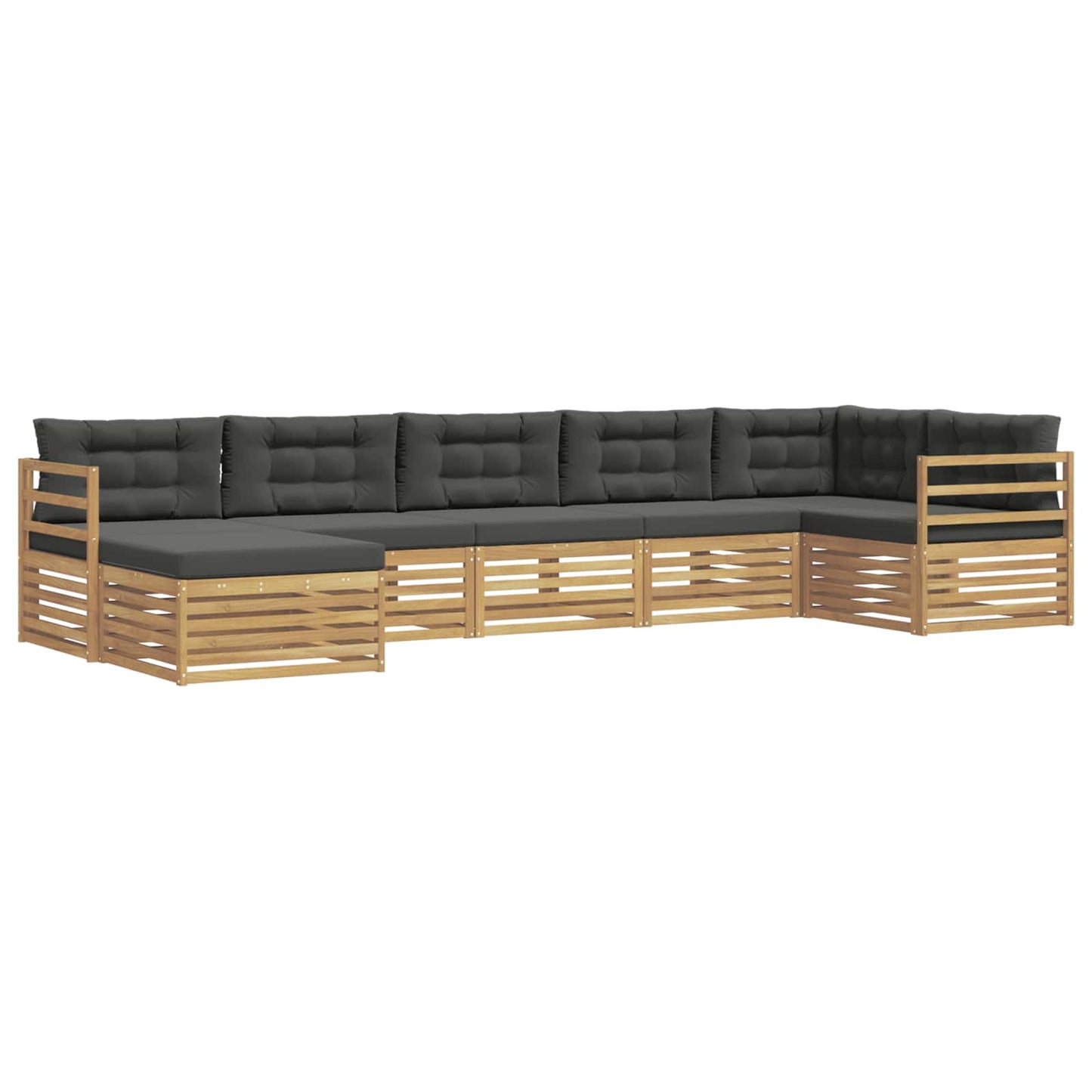 vidaXL Σειρά Καναπέ Εξωτερικού με μαξιλάρι 7 pcs Άσπρο και Ανθρακί