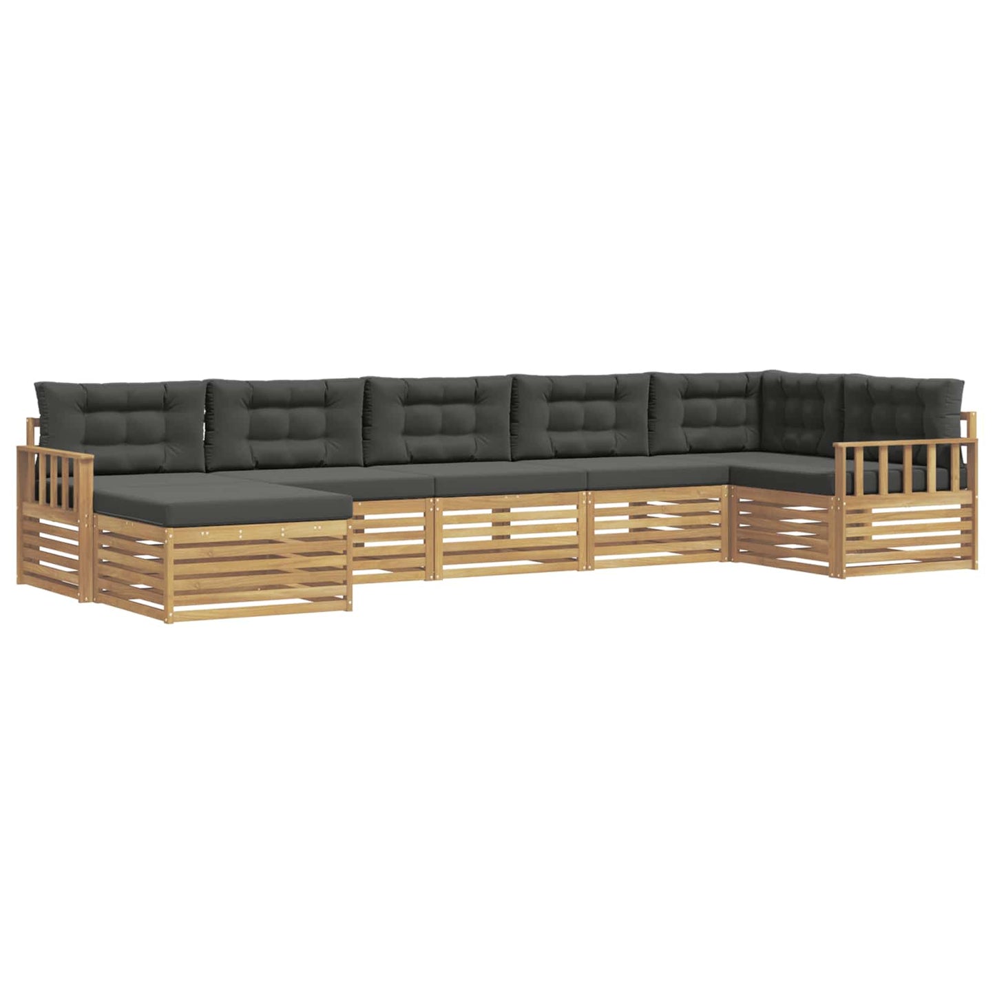 vidaXL Σειρά Καναπέ Εξωτερικού με μαξιλάρι 7 pcs Άσπρο και Ανθρακί