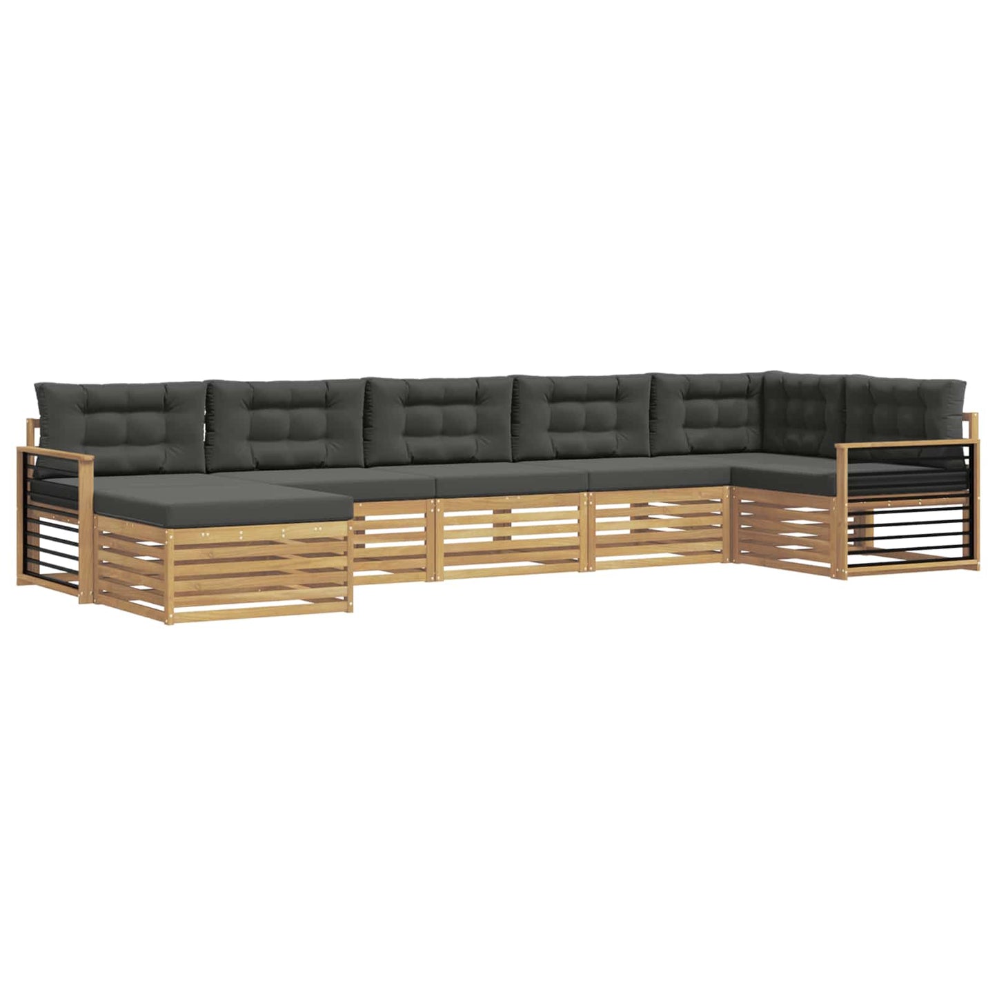 vidaXL Σειρά Καναπέ Εξωτερικού με μαξιλάρι 7 pcs Άσπρο και Ανθρακί