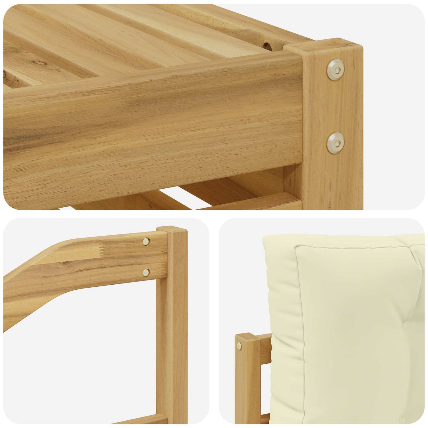 vidaXL Σειρά Καναπέ Εξωτερικού με μαξιλάρι 7 pcs Λευκό και Κρεμ