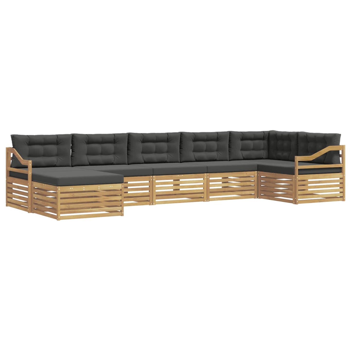 vidaXL Σειρά Καναπέ Εξωτερικού με μαξιλάρι 7 pcs Άσπρο και Ανθρακί