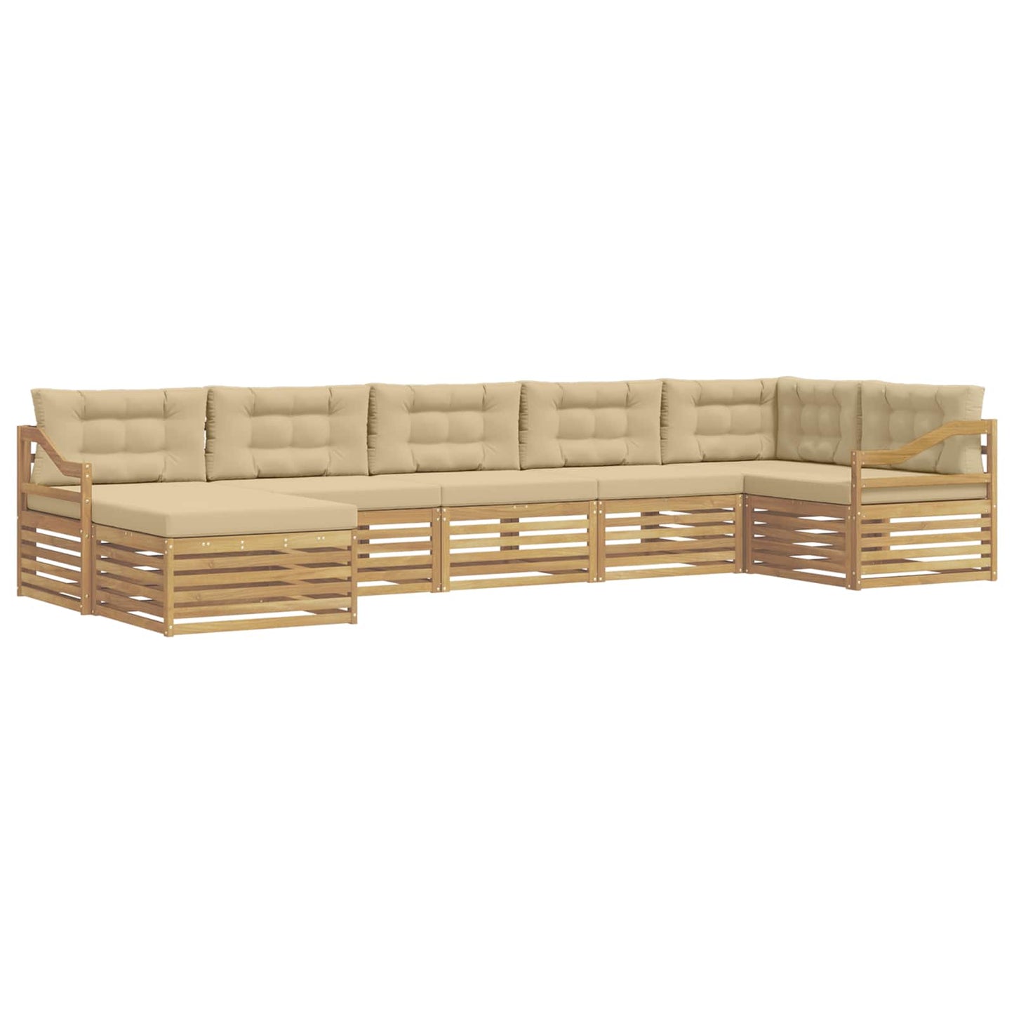 vidaXL Σειρά Καναπέ Εξωτερικού 7 pcs Λευκό και Μπεζ