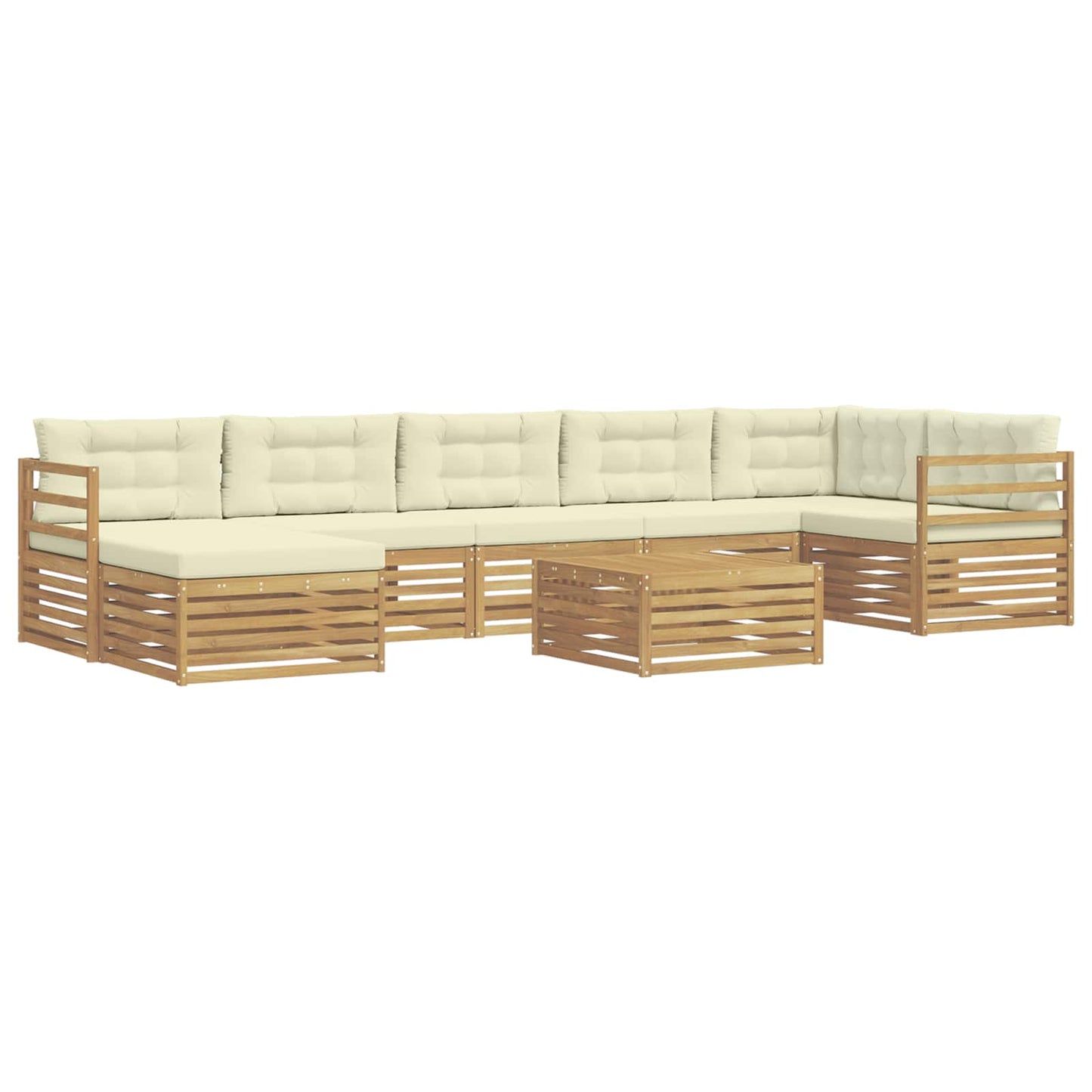 vidaXL Σειρά Καναπέ Εξωτερικού 8 pcs Λευκό και Κρεμ Πολυεστέρας