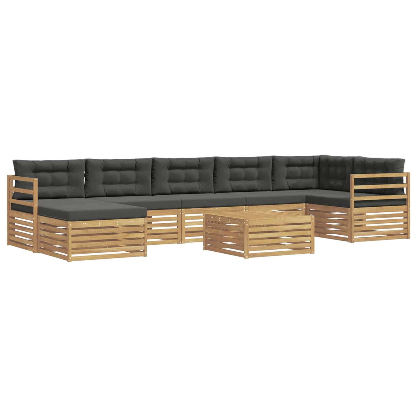 vidaXL Σειρά Καναπέ Εξωτερικού με μαξιλάρι 8 pcs Άσπρο και Ανθρακί