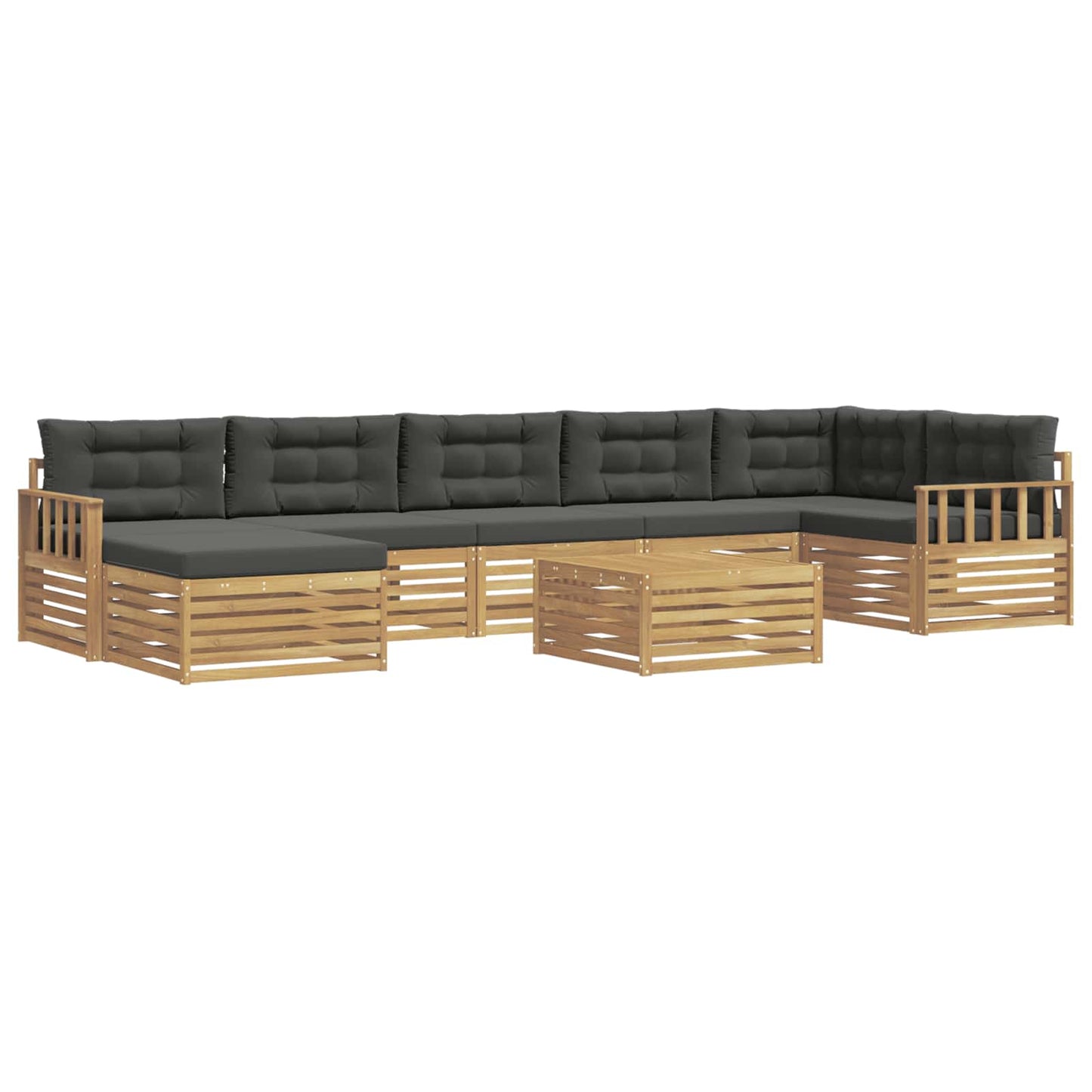 vidaXL Σειρά Καναπέ Εξωτερικού με μαξιλάρι 8 pcs Άσπρο και Ανθρακί