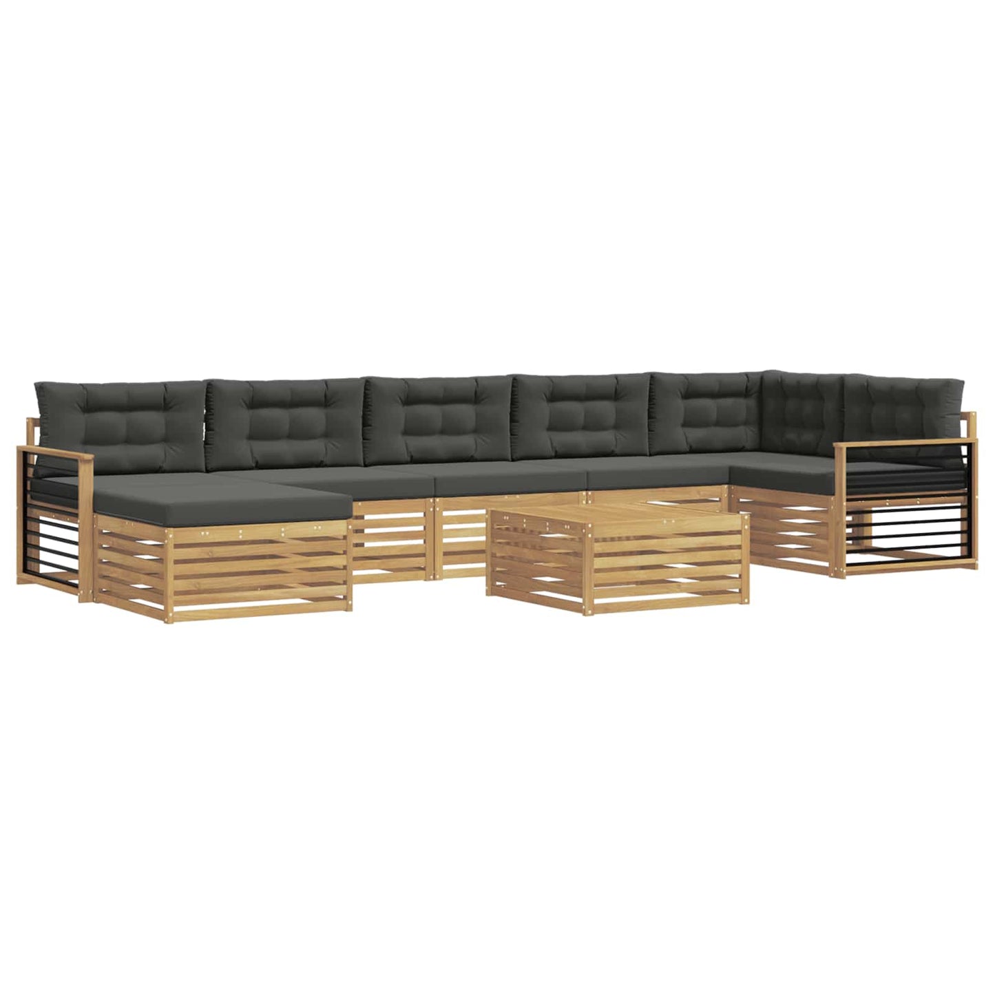 vidaXL Σειρά Καναπέ Εξωτερικού με μαξιλάρι 8 pcs Άσπρο και Ανθρακί