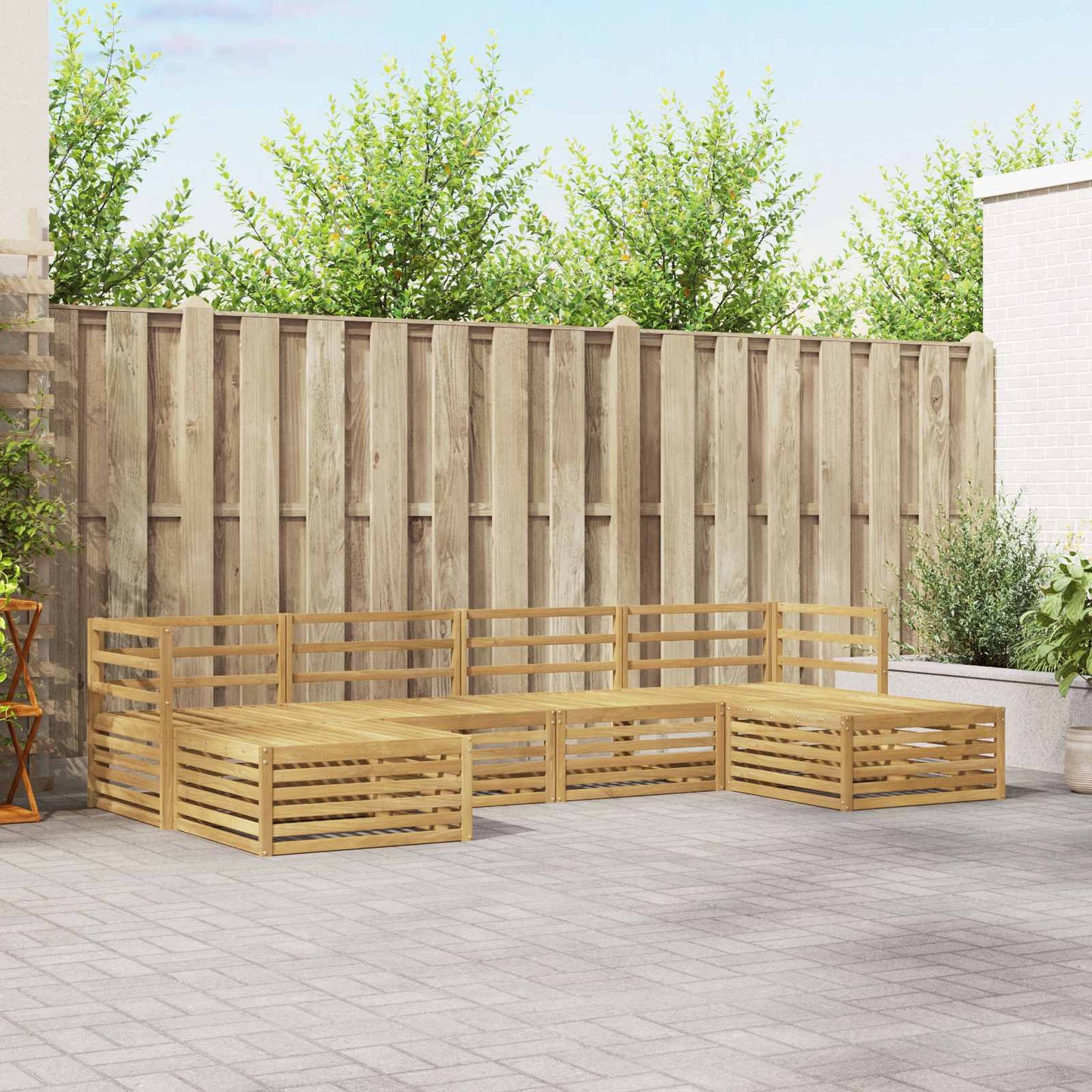 vidaXL Σειρά Καναπέ Εξωτερικού 6 pcs Λευκό 325 x 162,5 x 73 εκ