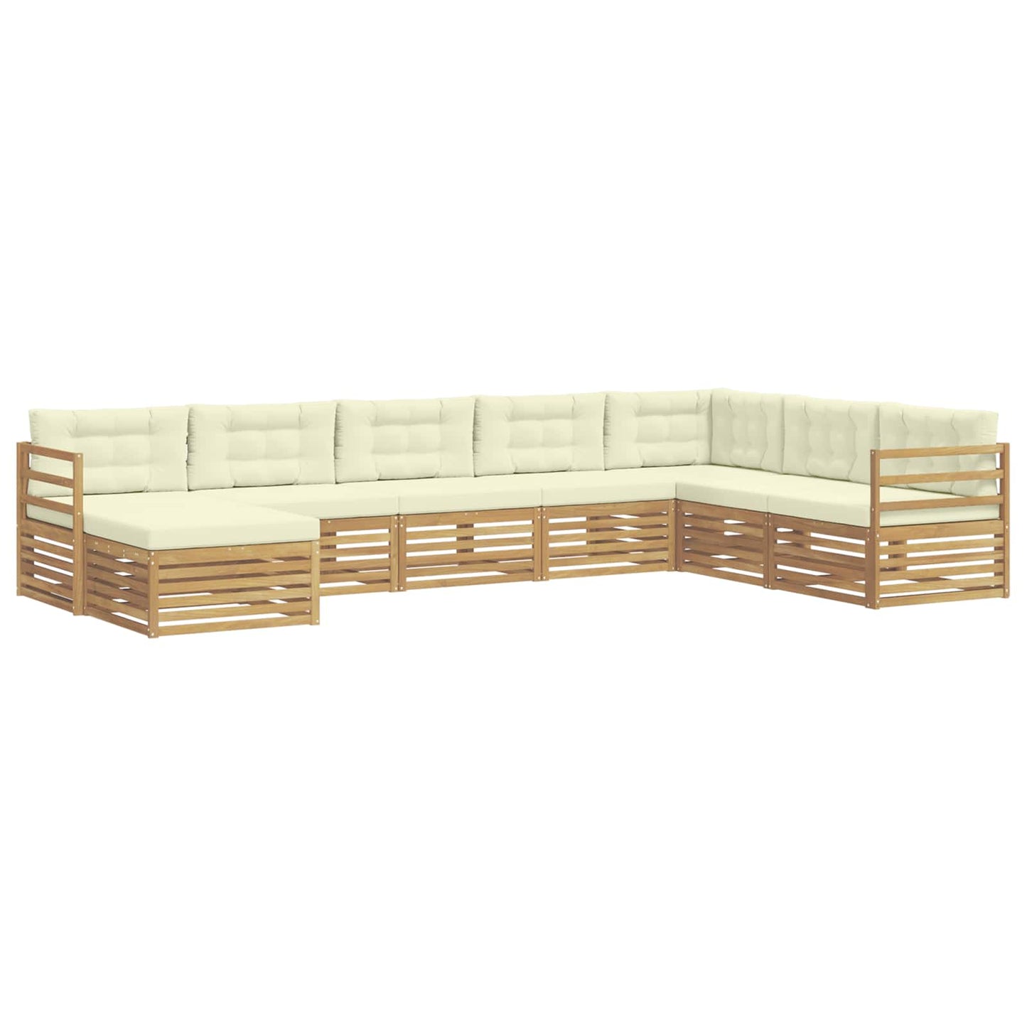 vidaXL Σειρά Καναπέ Εξωτερικού 8 pcs Λευκό και Κρεμ Πολυεστέρας