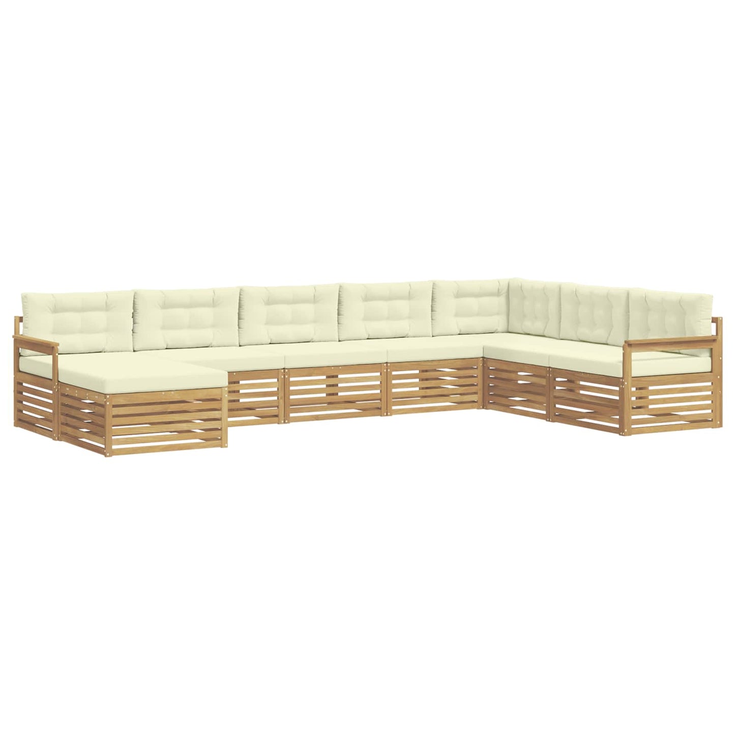 vidaXL Σειρά Καναπέ Εξωτερικού με μαξιλάρι 8 pcs Λευκό και Κρεμ