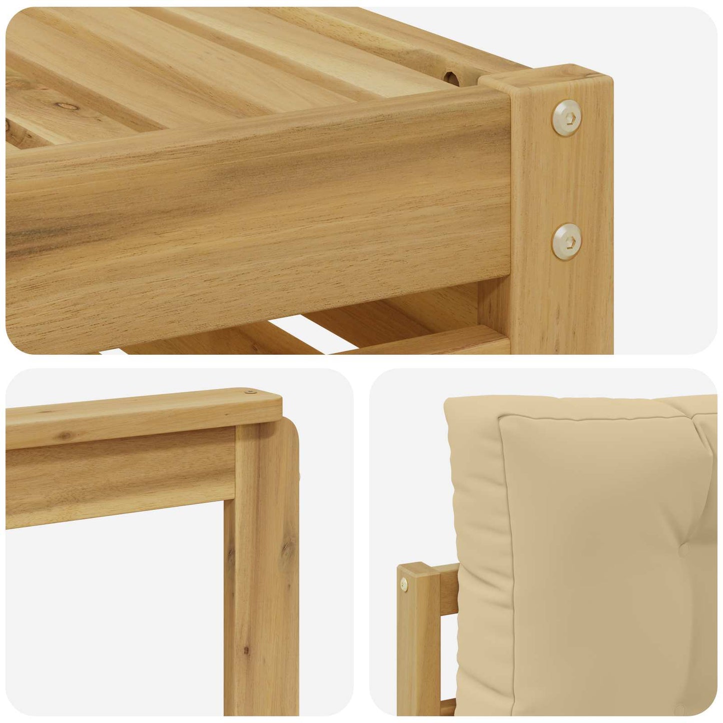 vidaXL Σειρά Καναπέ Εξωτερικού με μαξιλάρι 8 pcs Λευκό και Μπεζ