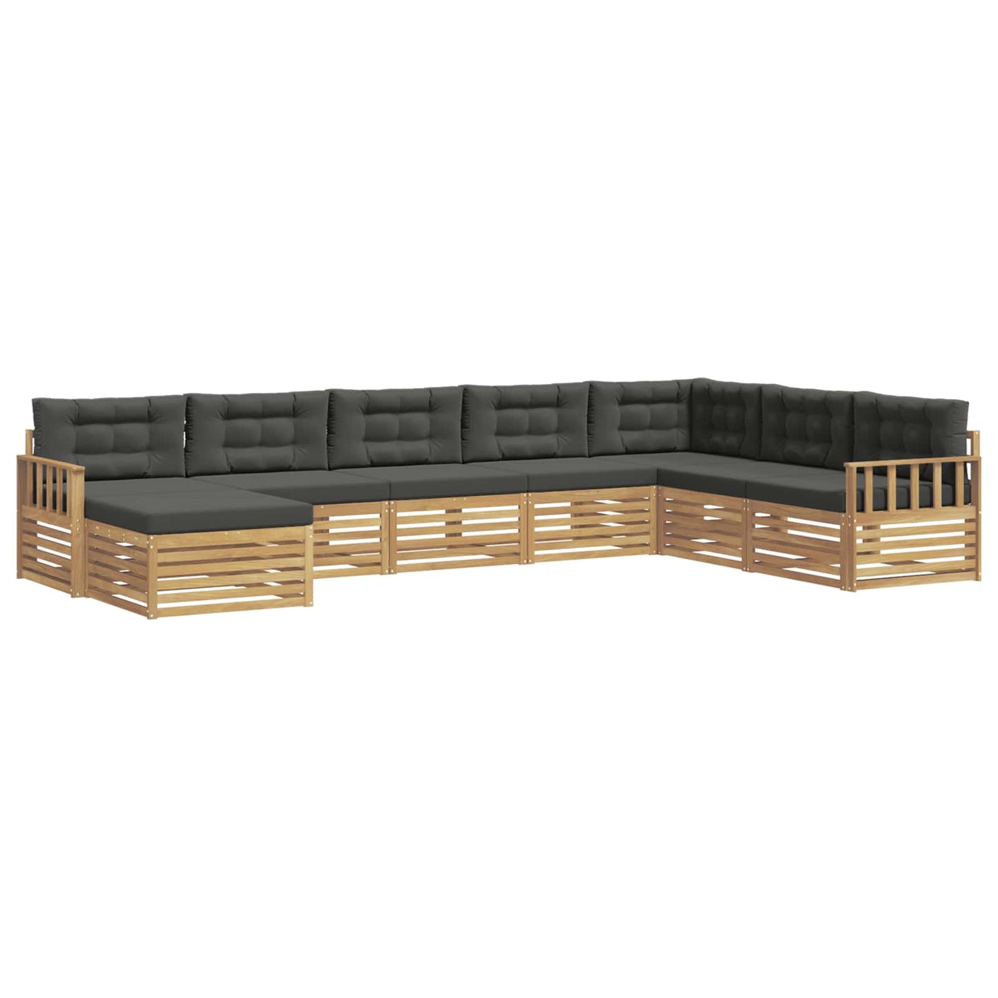 vidaXL Σειρά Καναπέ Εξωτερικού με μαξιλάρι 8 pcs Άσπρο και Ανθρακί