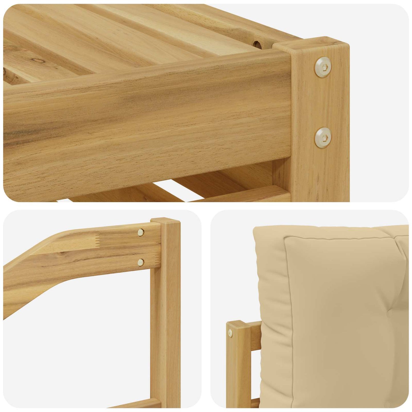 vidaXL Σειρά Καναπέ Εξωτερικού 8 pcs Λευκό και Μπεζ Πολυεστέρας