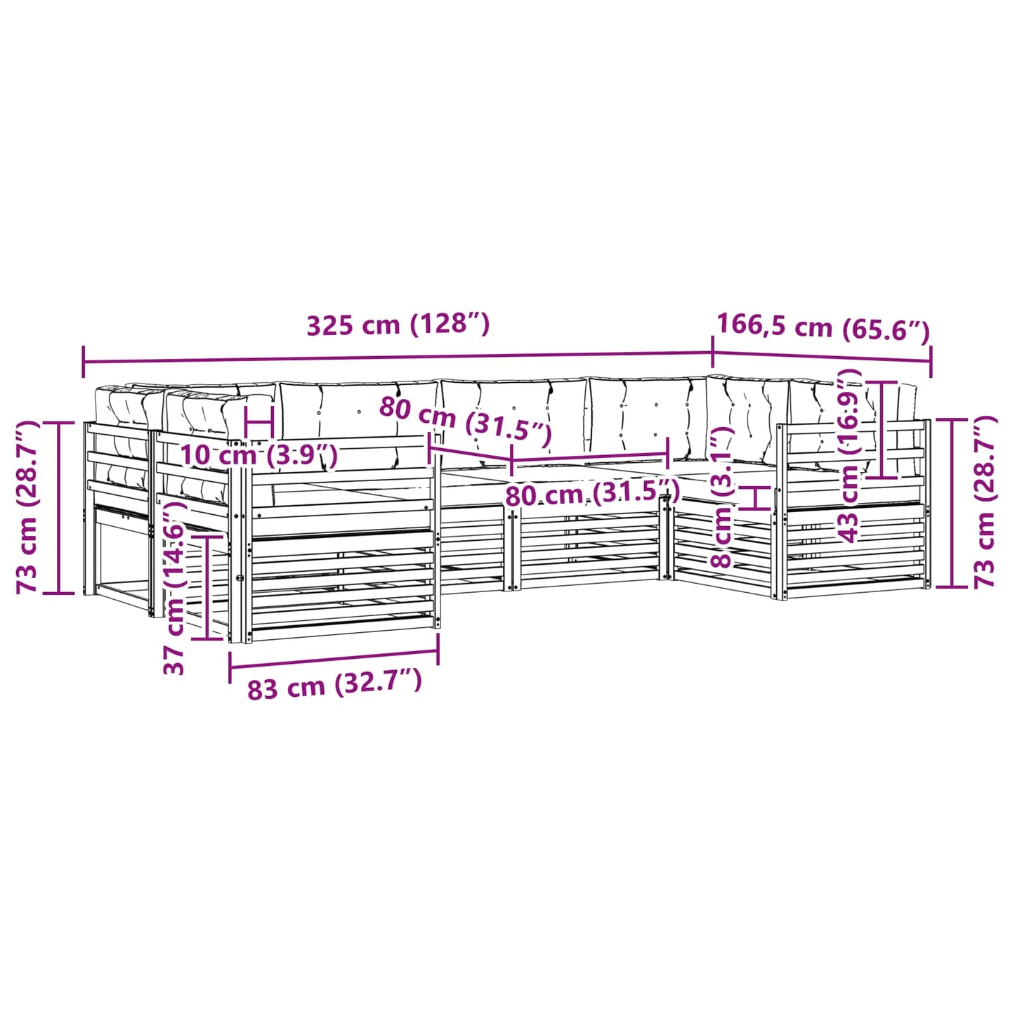 vidaXL Σειρά Καναπέ Εξωτερικού 6 pcs Λευκό και Ανοιχτό Γκρι