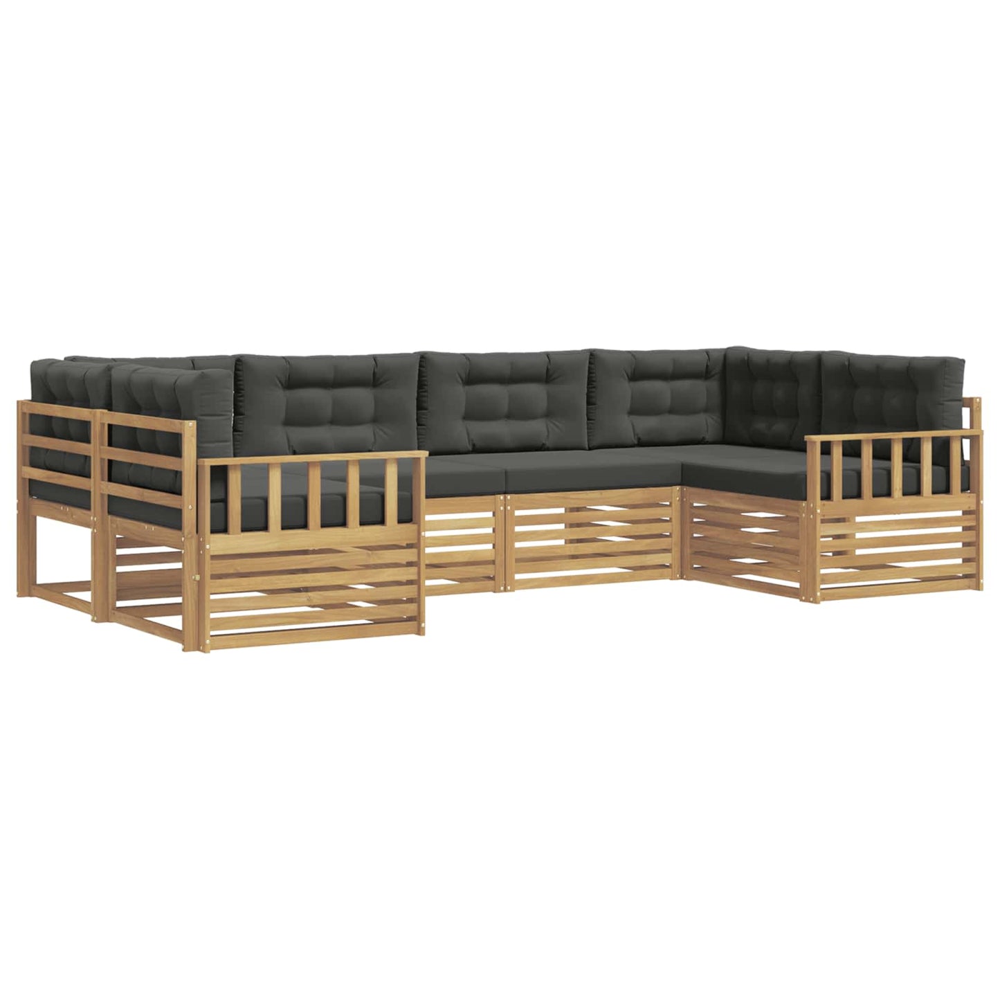 vidaXL Σειρά Καναπέ Εξωτερικού με μαξιλάρι 6 pcs Άσπρο και Ανθρακί