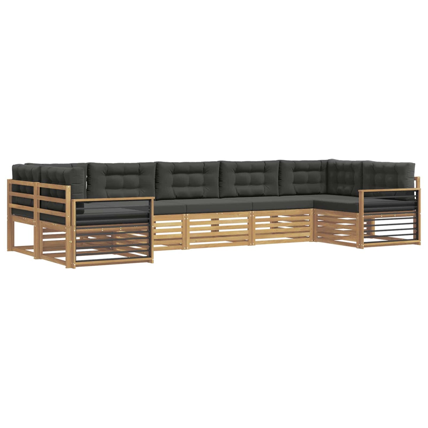 vidaXL Σειρά Καναπέ Εξωτερικού με μαξιλάρι 7 pcs Άσπρο και Ανθρακί