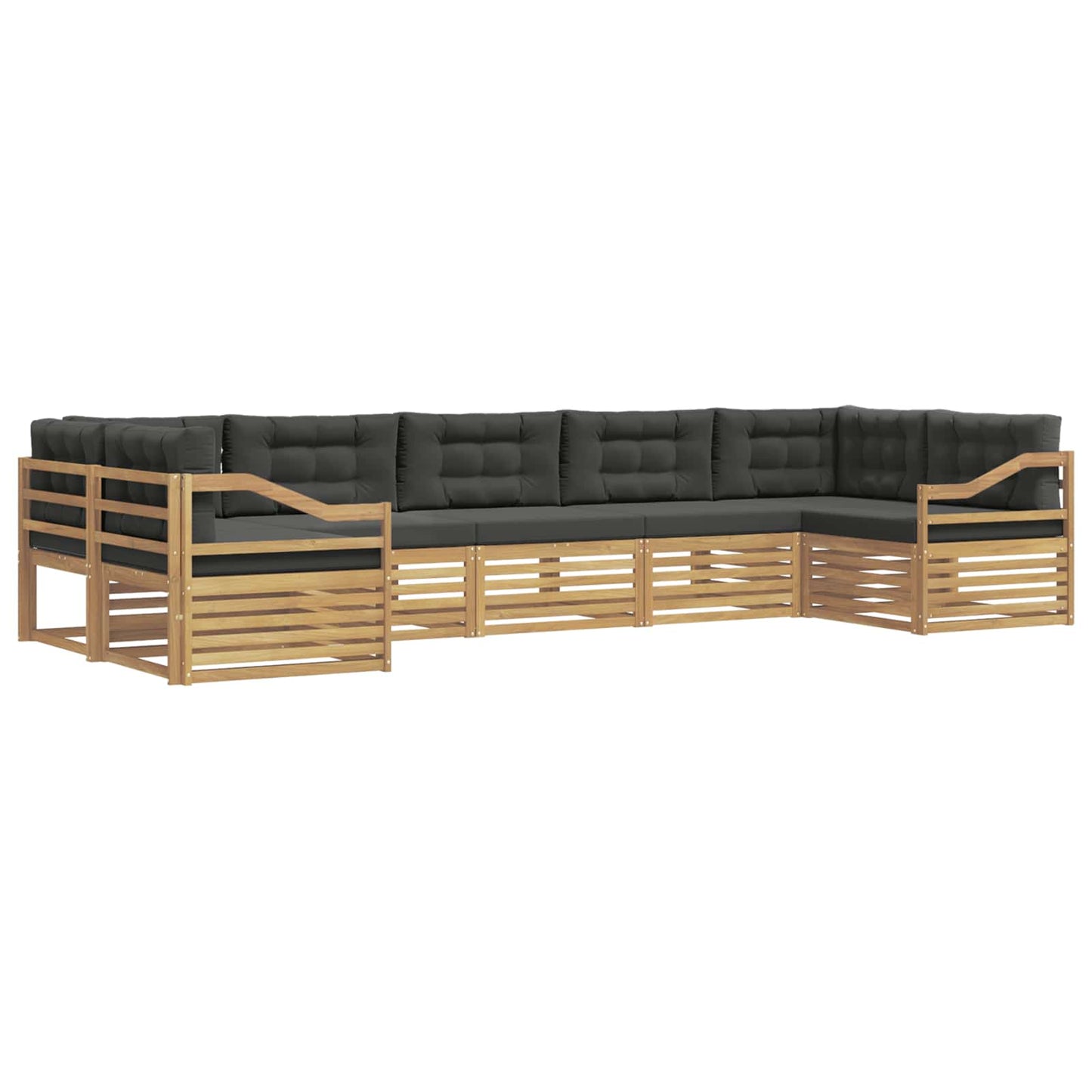 vidaXL Σειρά Καναπέ Εξωτερικού 7 pcs Άσπρο και Ανθρακί Πολυεστέρας
