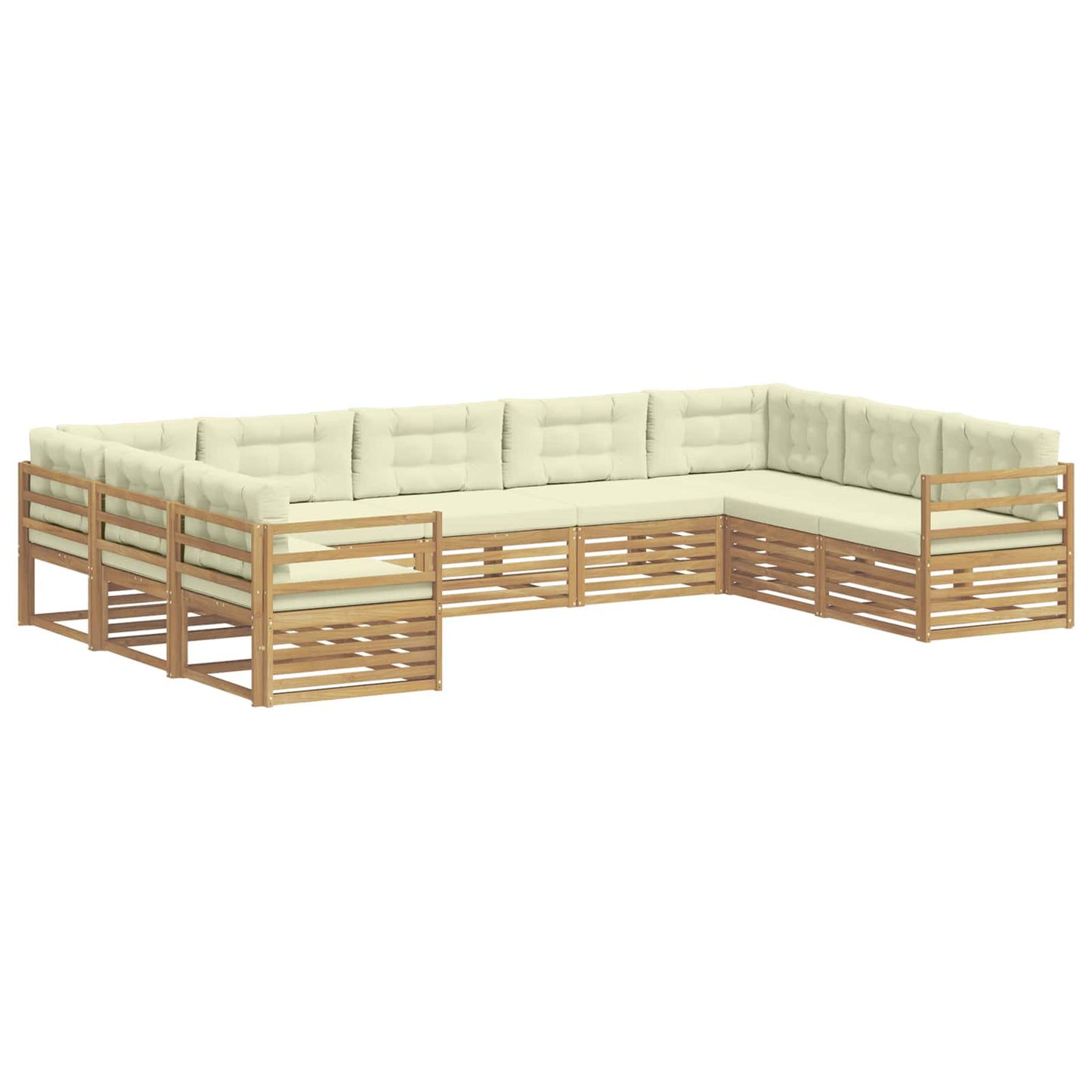 vidaXL Σειρά Καναπέ Εξωτερικού 9 pcs Λευκό και Κρεμ