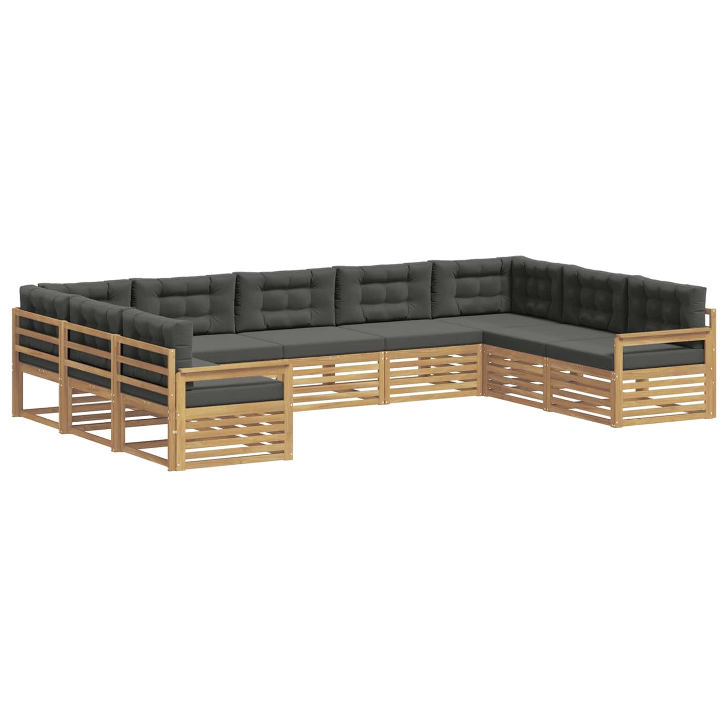 vidaXL Σειρά Καναπέ Εξωτερικού με μαξιλάρι 9 pcs Άσπρο και Ανθρακί
