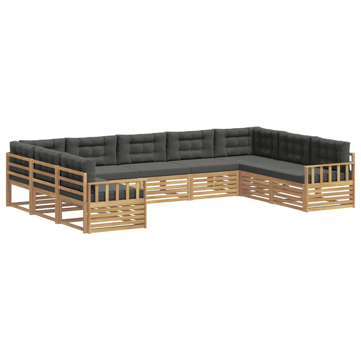 vidaXL Σειρά Καναπέ Εξωτερικού με μαξιλάρι 9 pcs Άσπρο και Ανθρακί