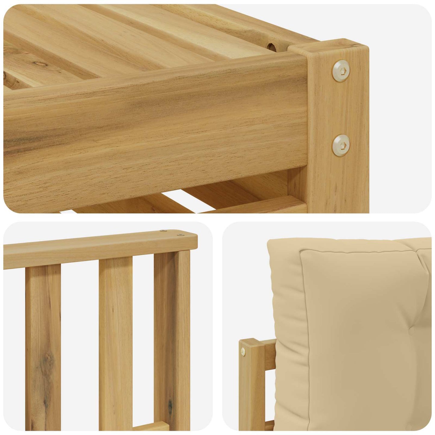 vidaXL Σειρά Καναπέ Εξωτερικού με μαξιλάρι 10 pcs Λευκό και Μπεζ