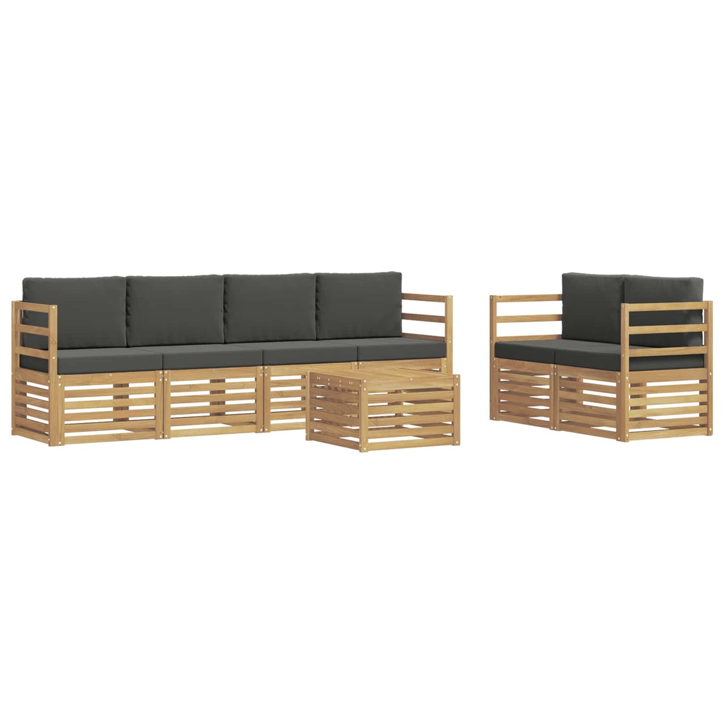 vidaXL Σειρά Καναπέ Εξωτερικού 7 pcs Άσπρο και Ανθρακί Πολυεστέρας