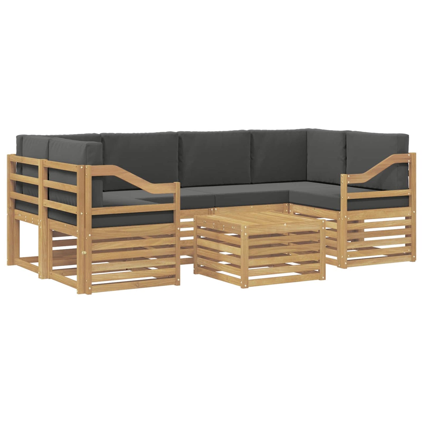vidaXL Σειρά Καναπέ Εξωτερικού 7 pcs Άσπρο και Ανθρακί Πολυεστέρας