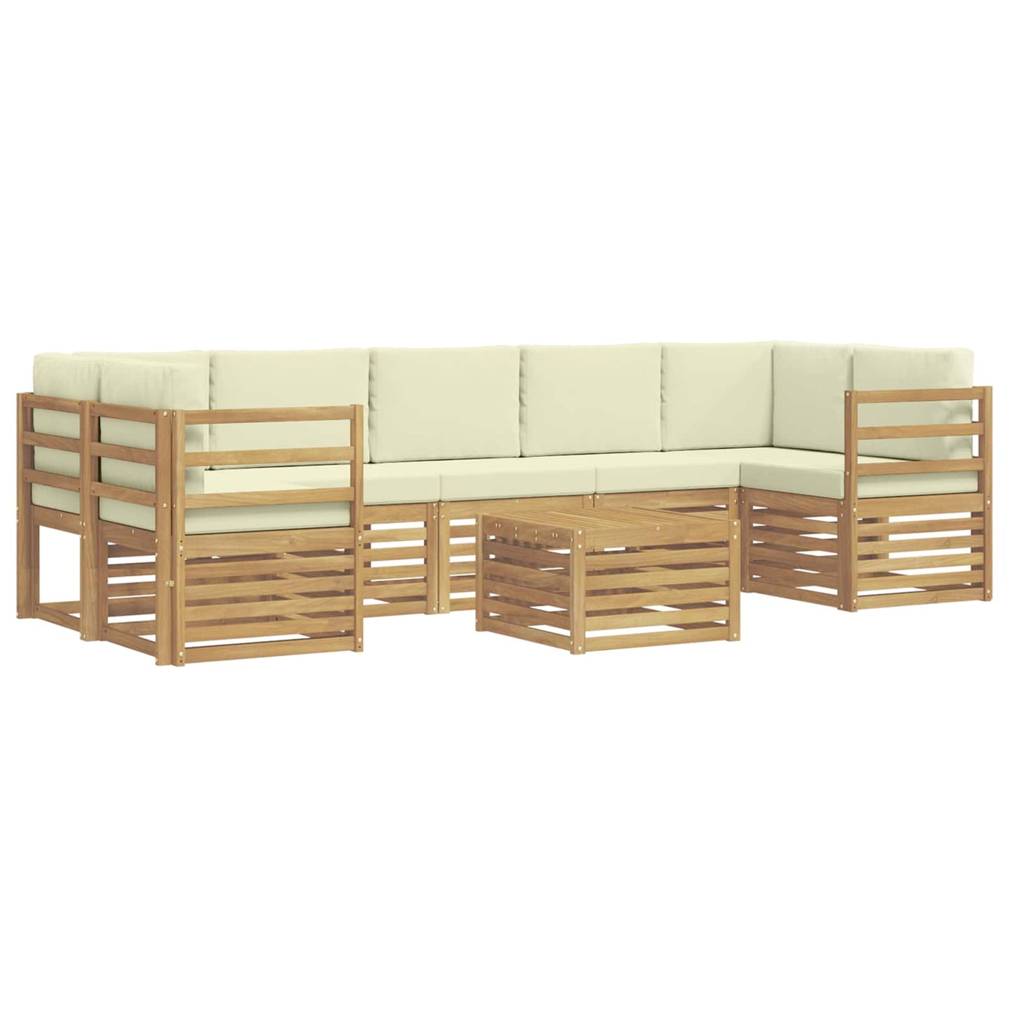 vidaXL Σειρά Καναπέ Εξωτερικού 8 pcs Λευκό και Κρεμ Πολυεστέρας