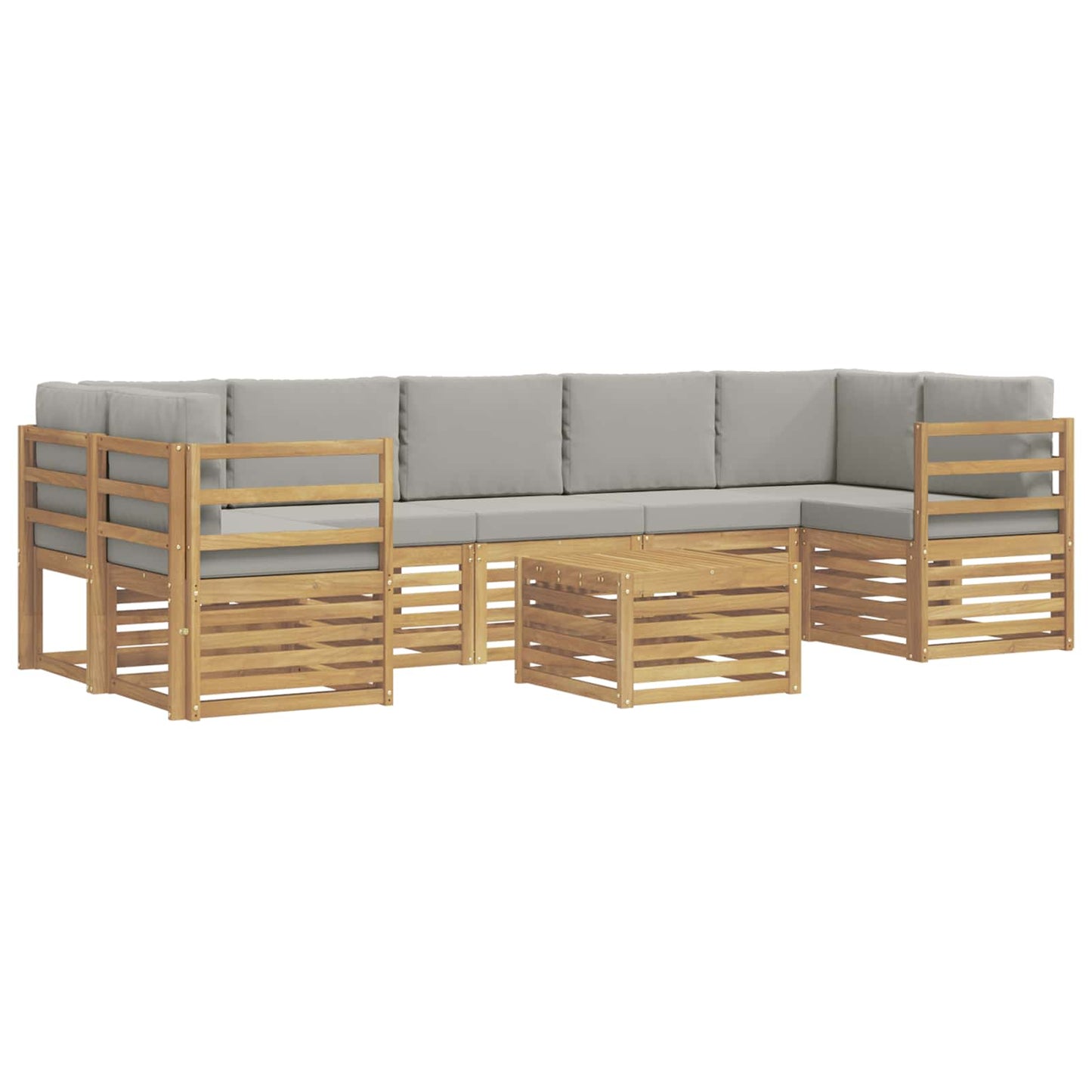 vidaXL Σειρά Καναπέ Εξωτερικού 8 pcs Λευκό και Ανοιχτό Γκρι