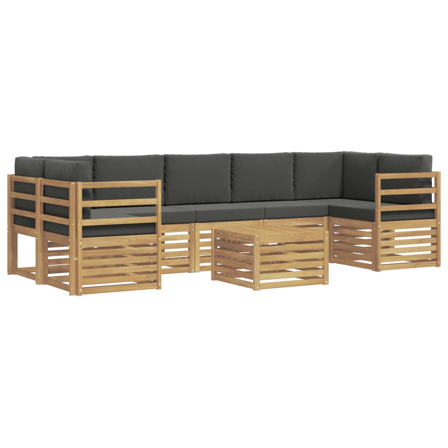 vidaXL Σειρά Καναπέ Εξωτερικού 8 pcs Άσπρο και Ανθρακί Πολυεστέρας