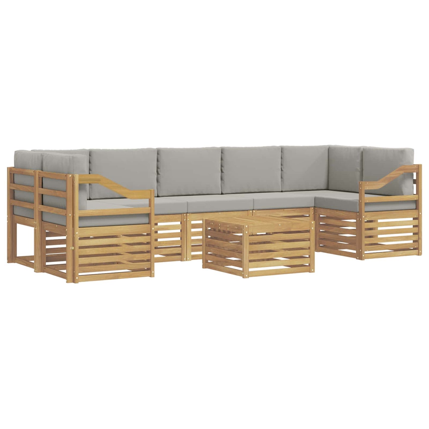 vidaXL Σειρά Καναπέ Εξωτερικού 8 pcs Λευκό και Ανοιχτό Γκρι