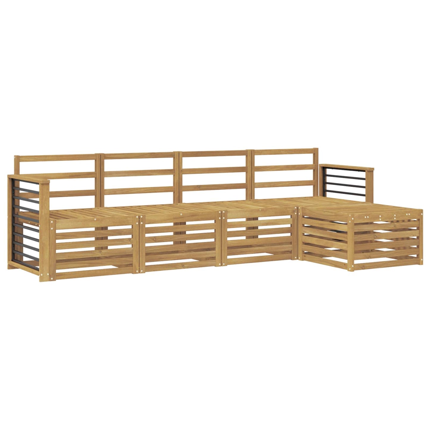 vidaXL Σειρά Καναπέ Εξωτερικού 5 pcs Λευκό Στερεό Ξύλο Ακακίας