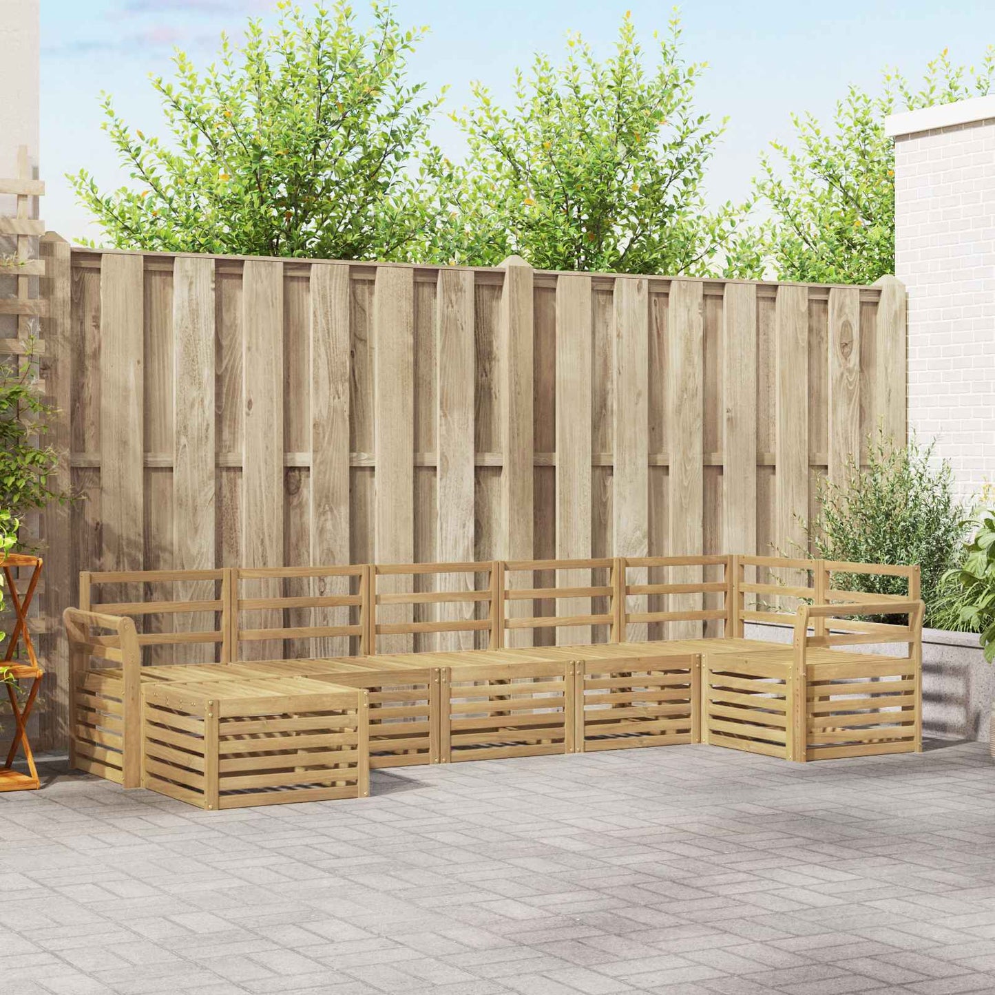 vidaXL Σειρά Καναπέ Εξωτερικού 7 τμχ. Λευκό
