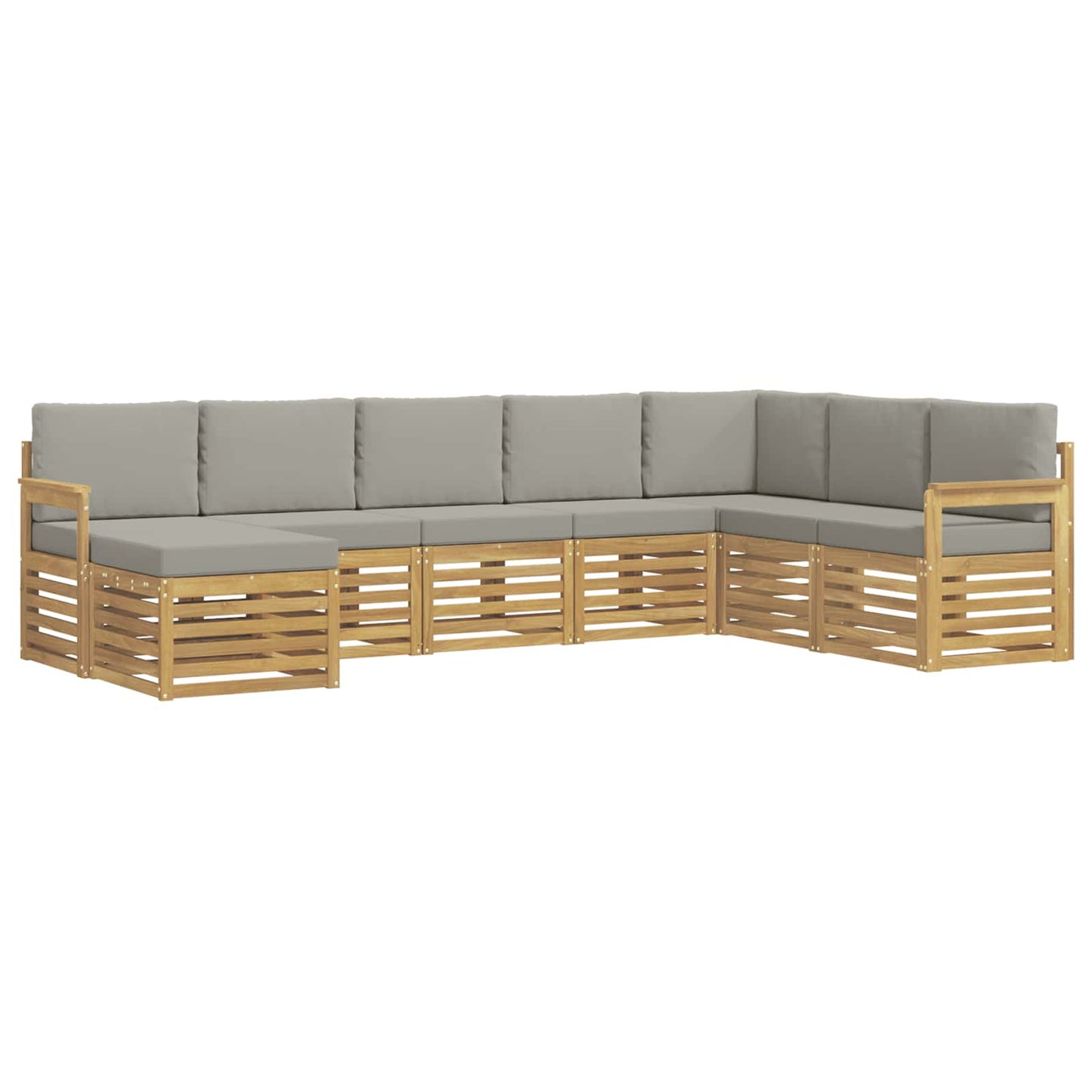 vidaXL Σειρά Καναπέ Εξωτερικού 6 pcs Λευκό και Ανοιχτό Γκρι