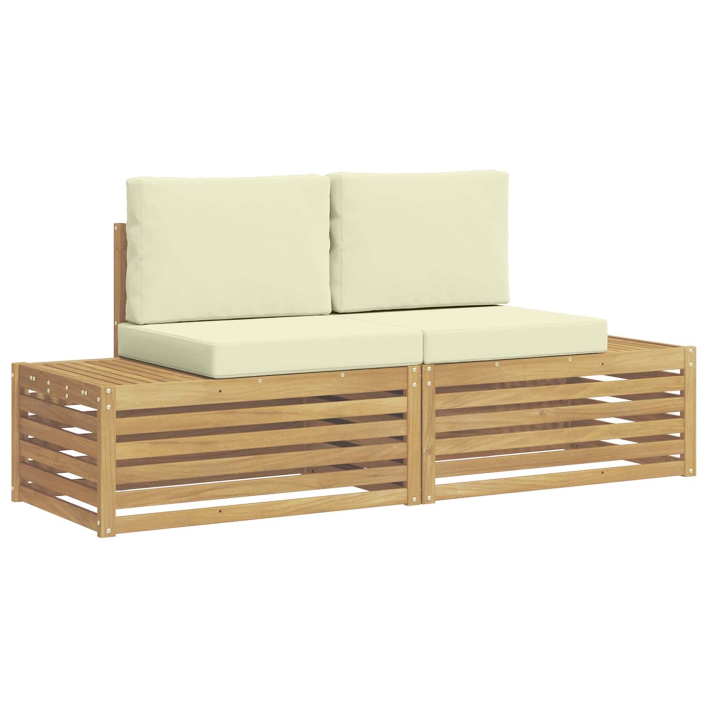 vidaXL Σειρά Καναπέ Εξωτερικού Λευκό 182,5 x 63 x 73 εκ. Πολυεστέρας