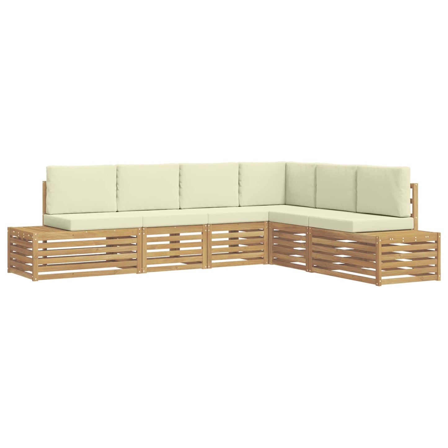 vidaXL Σειρά Καναπέ Εξωτερικού Λευκό 273 x 213,5 x 73 εκ. Πολυεστέρας
