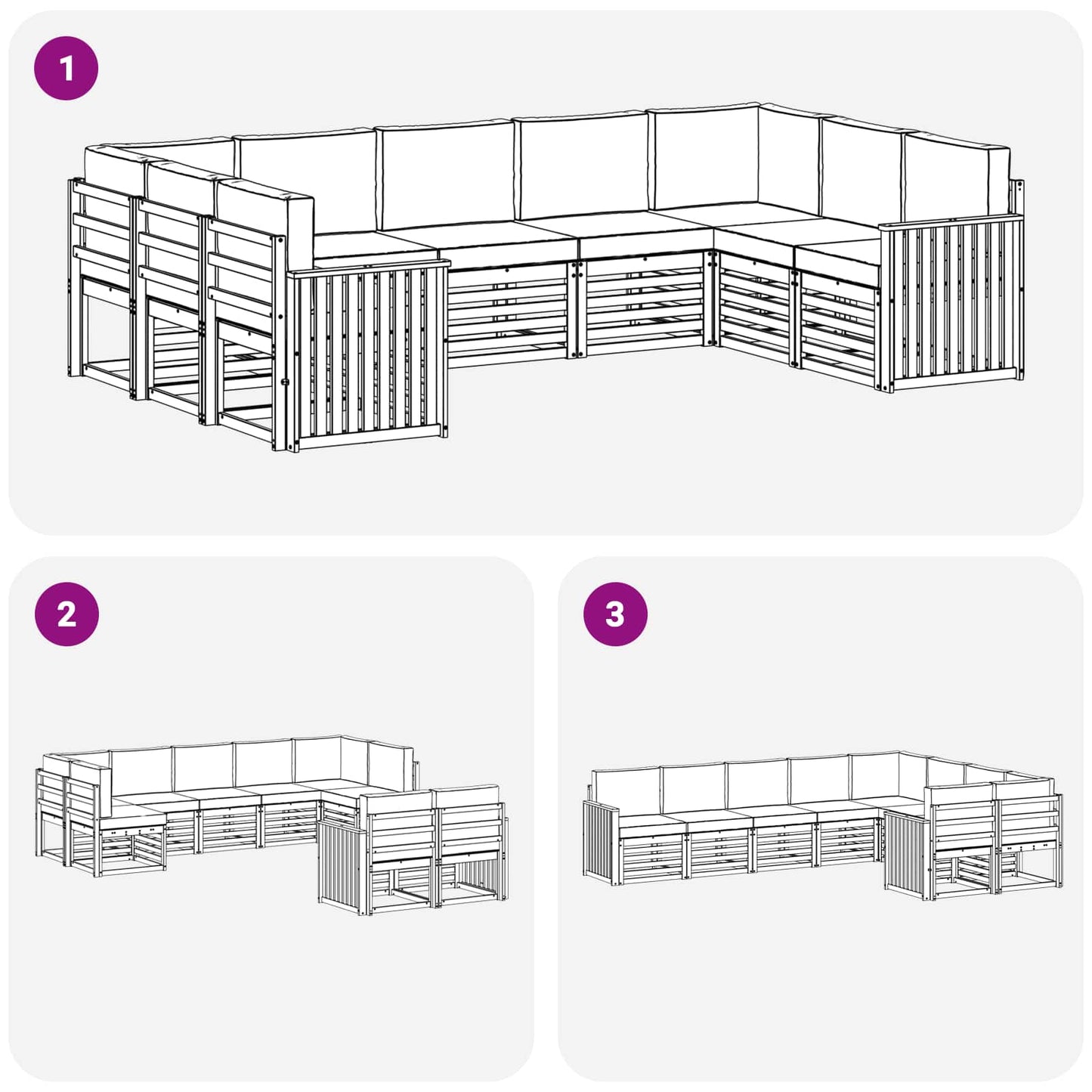vidaXL Σετ Καναπέ Στερεό Ξύλο Ακακίας