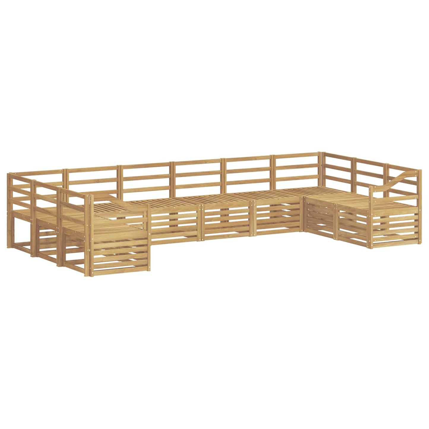 vidaXL Σειρά Καναπέ Εξωτερικού 10 pcs Λευκό 363 x 185,5 x 73 εκ.