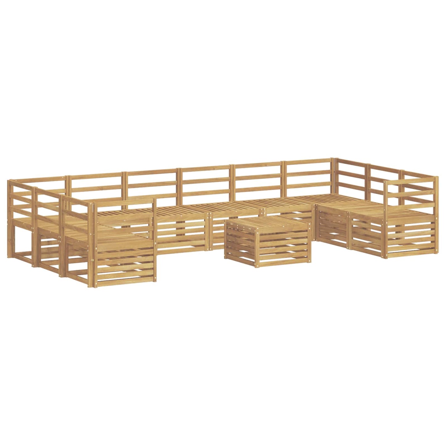vidaXL Σειρά Καναπέ Εξωτερικού 11 pcs Λευκό 59 x 59 x 37 εκ