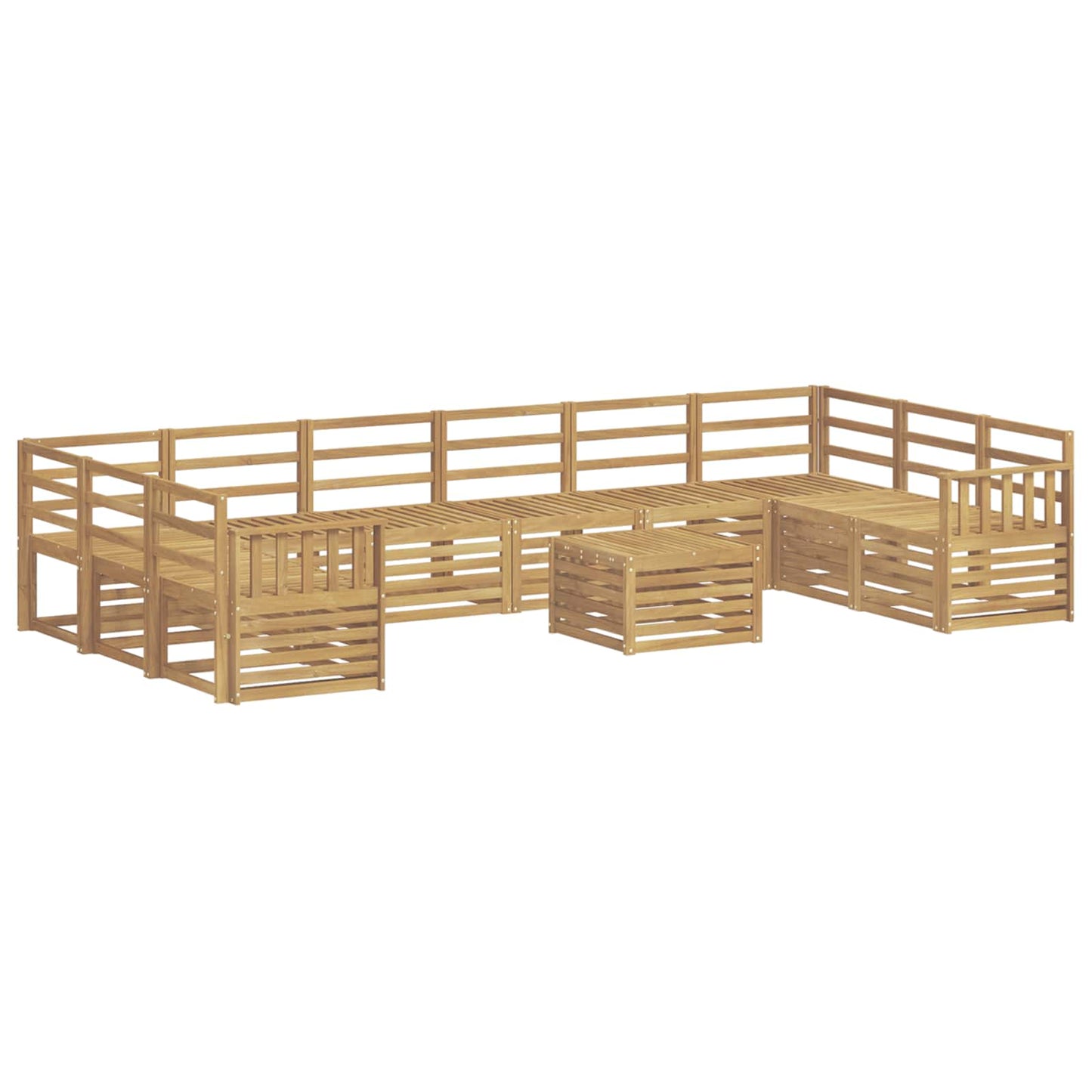 vidaXL Σειρά Καναπέ Εξωτερικού 11 pcs Λευκό 59 x 59 x 37 εκ