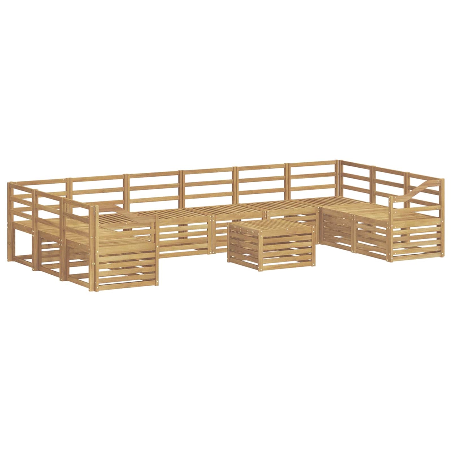 vidaXL Σειρά Καναπέ Εξωτερικού 11 pcs Λευκό 59 x 59 x 37 εκ