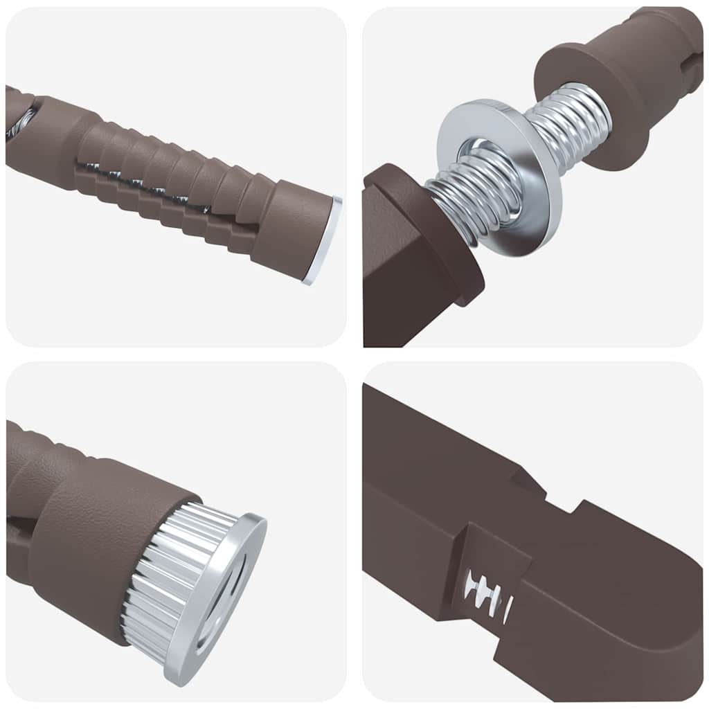 vidaXL Βραχίονες Floating Shelf 12 pcs Καφέ Ø10 x 170 mm Ατσάλι