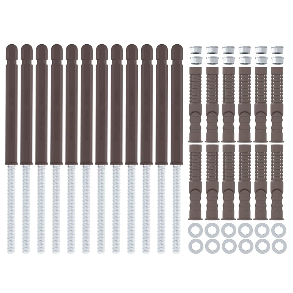vidaXL Βραχίονες Floating Shelf 12 pcs Καφέ Ø10 x 170 mm Ατσάλι